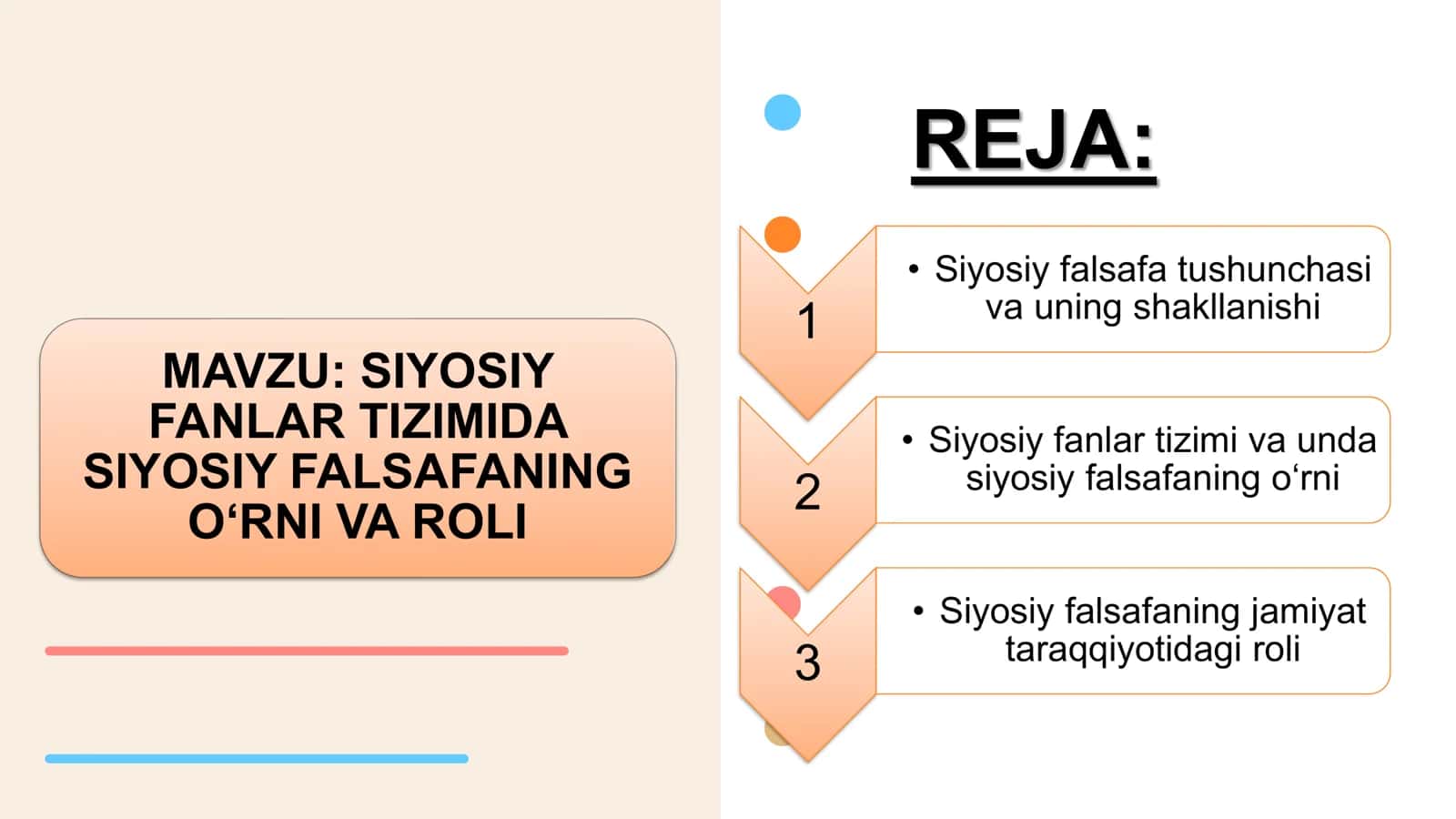 SIYOSIY FANLAR TIZIMIDA SIYOSIY FALSAFANING O‘RNI VA ROLI
