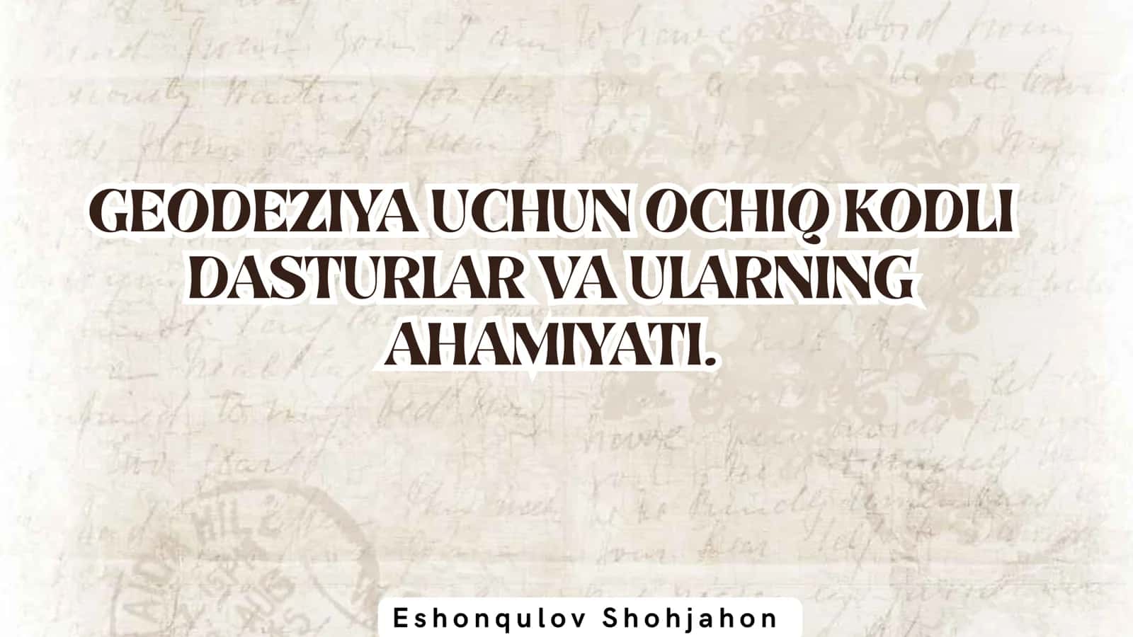 Ochiq kodli geodezik dasturlar