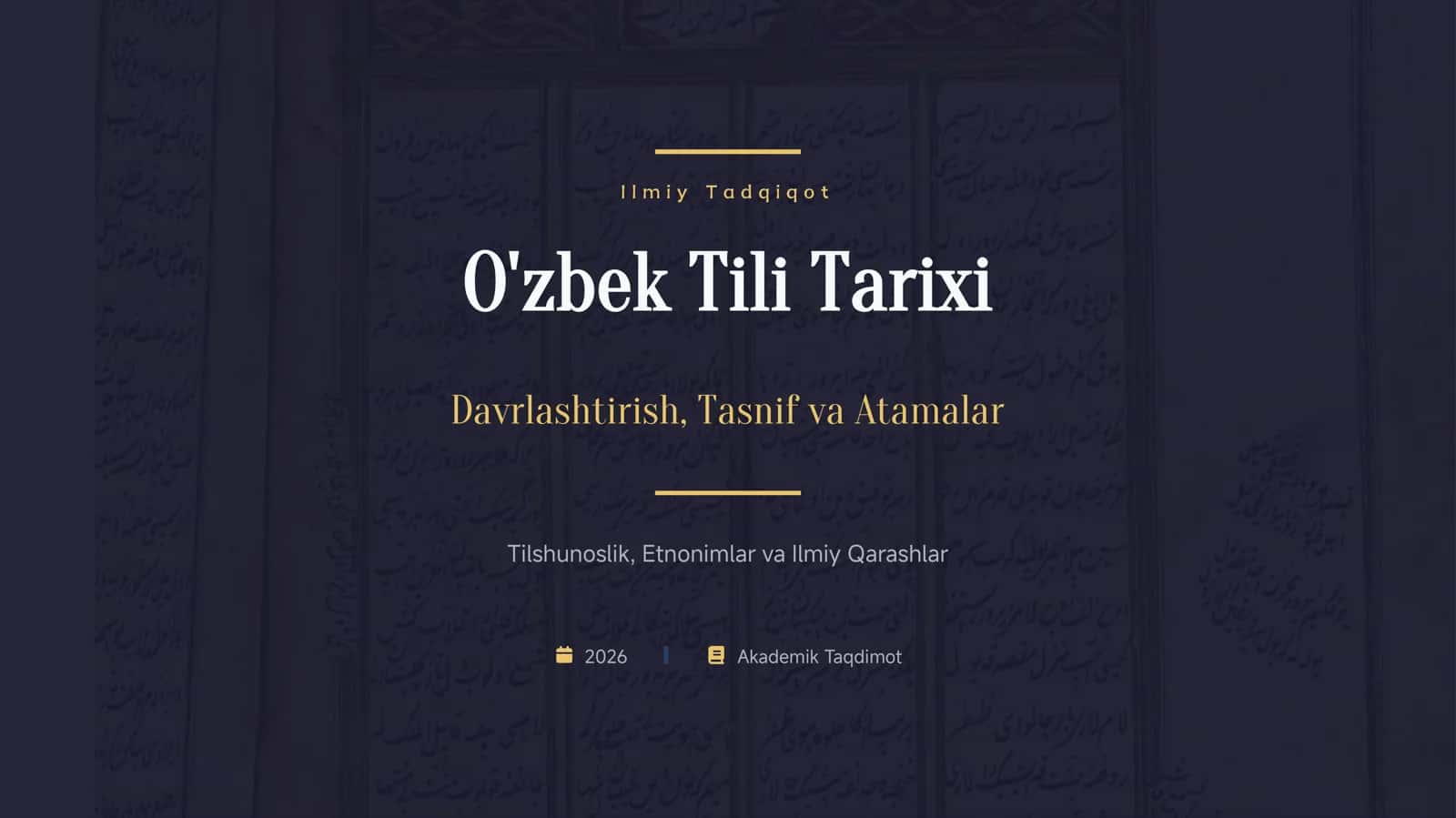 O'zbek Tili Tarixi