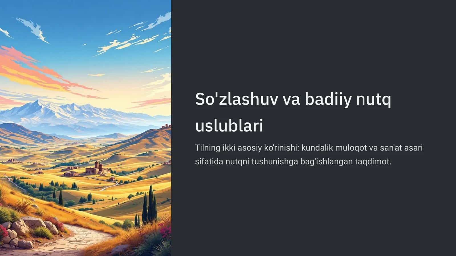 So'zlashuv va badiiy nutq uslublari