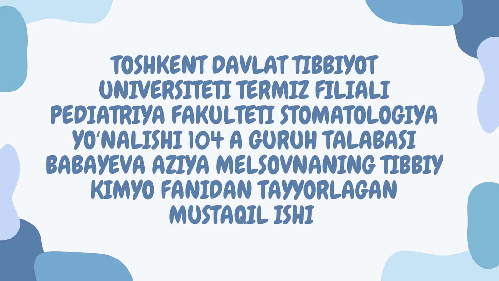 NOELEKTROLIT ERITMALARINING KOLLIGATIV XOSSALARI. OSMOS, OSMOTIK BOSIM TA'SIRIDA VUJUDGA KELADIGAN PATOLOGIK HOLATL