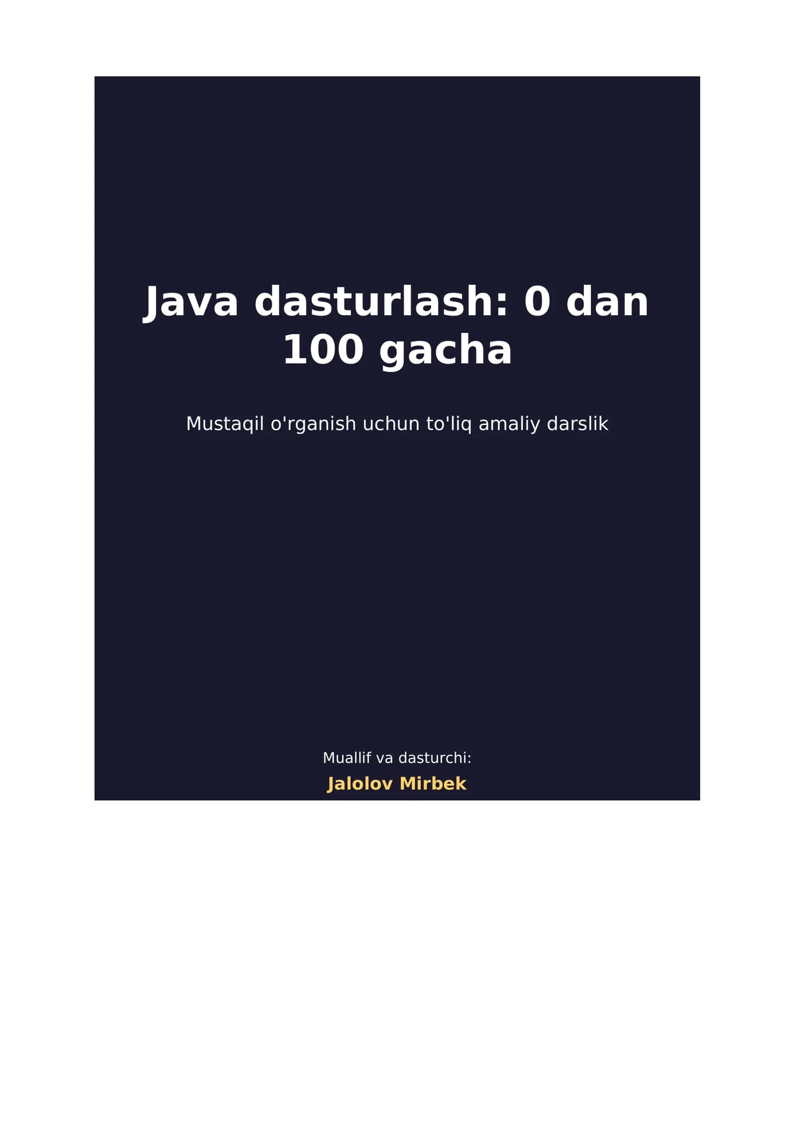 Java dasturlash