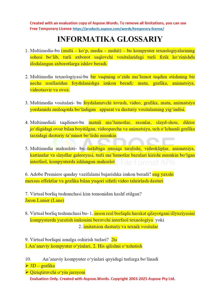 Informatika glossariy