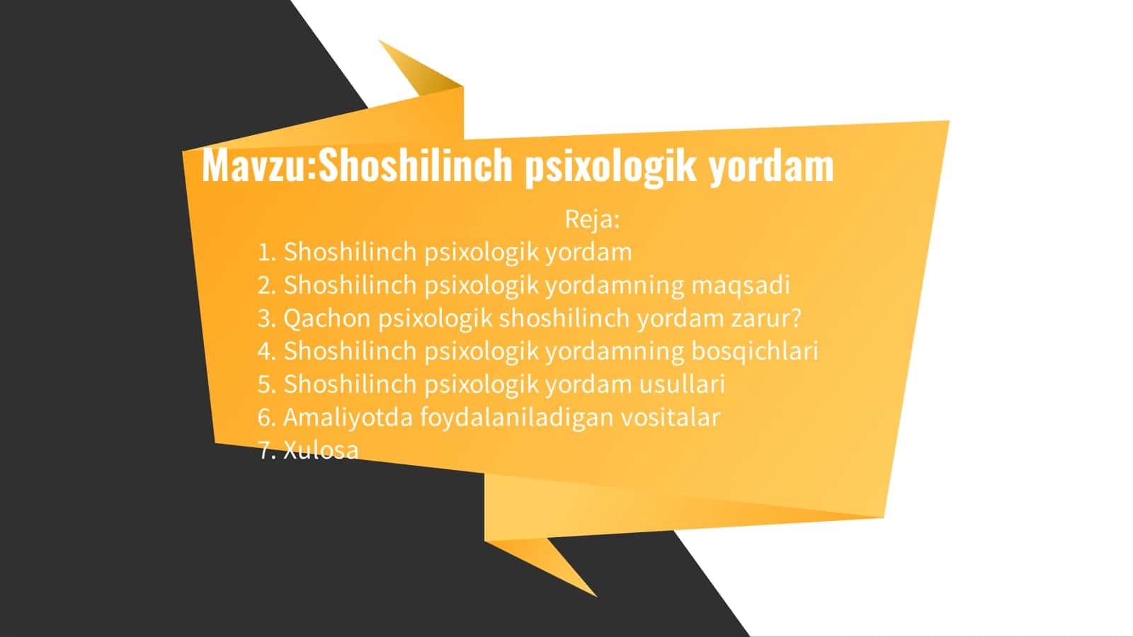 Shoshilinch psixologik yordam