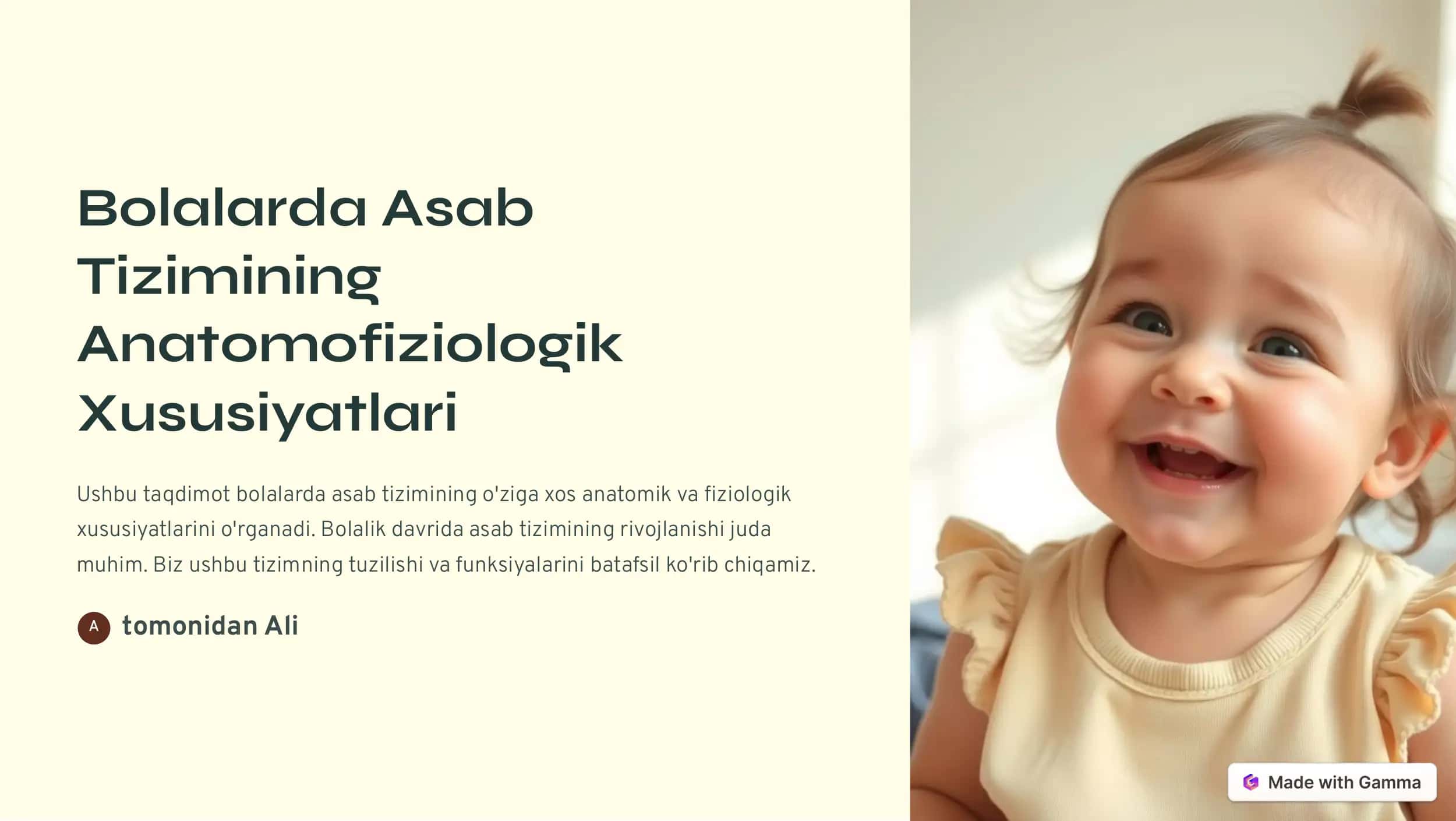 Bolalarda Asab Tizimining Anatomofiziologik Xususiyatlari