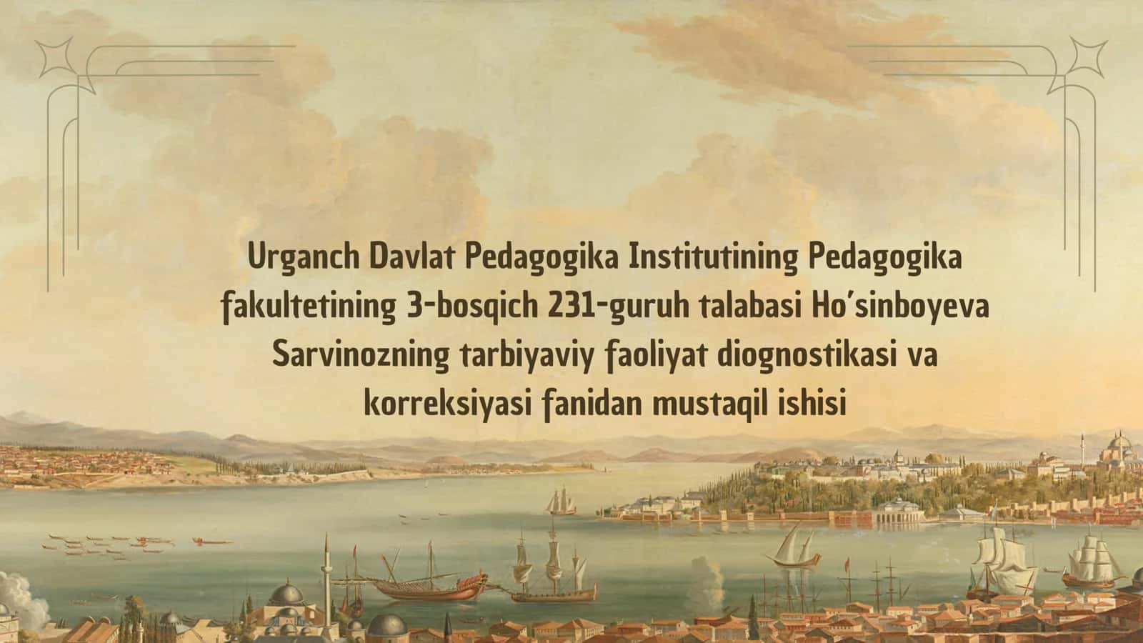tarbiyaviy faoliyat diognostikasi va korreksiyasi fanidan mustaqil ish