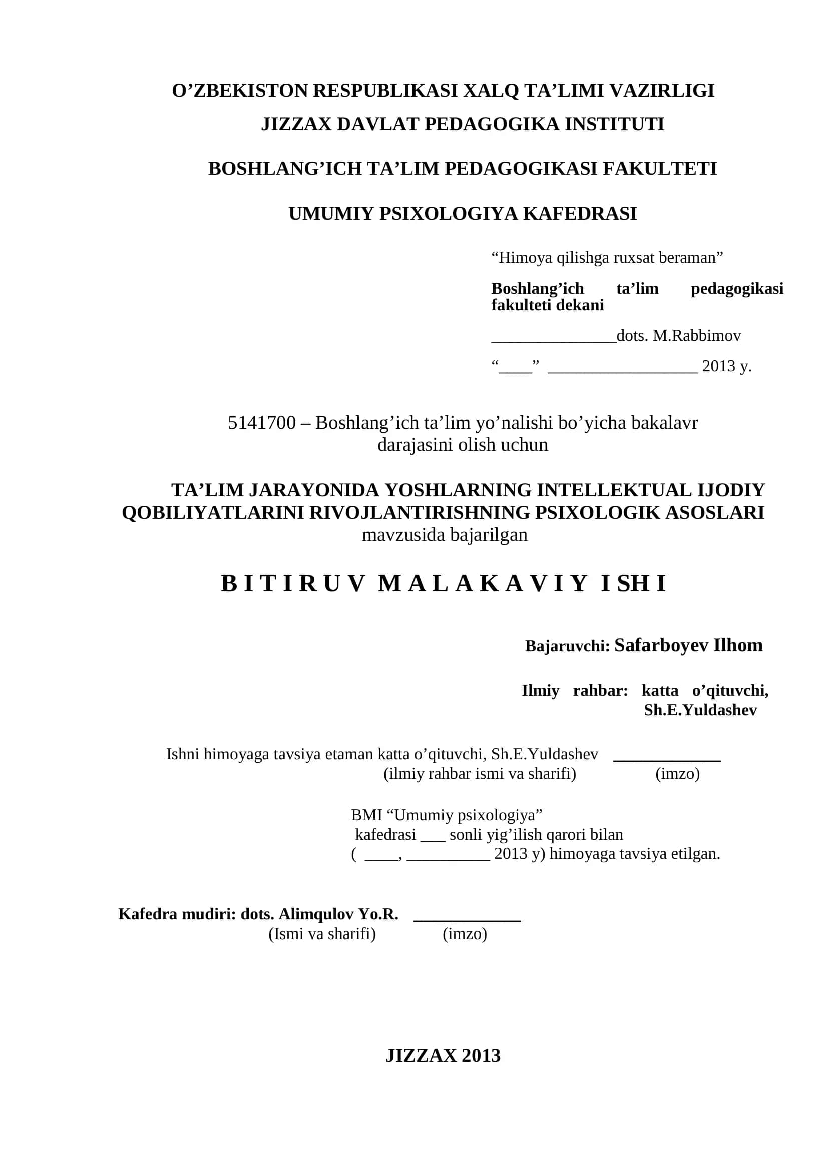 “Himoya qilishga ruxsat beraman”