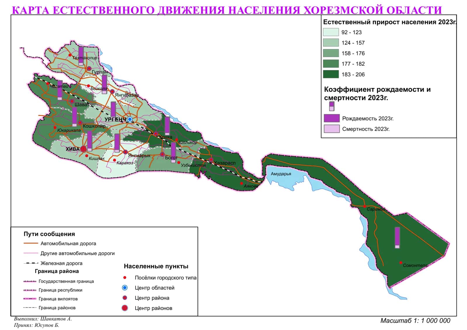 КАРТА ЕСТЕСТВЕННОГО ДВИЖЕНИЯ НАСЕЛЕНИЯ ХОРЕЗМСКОЙ ОБЛАСТИ