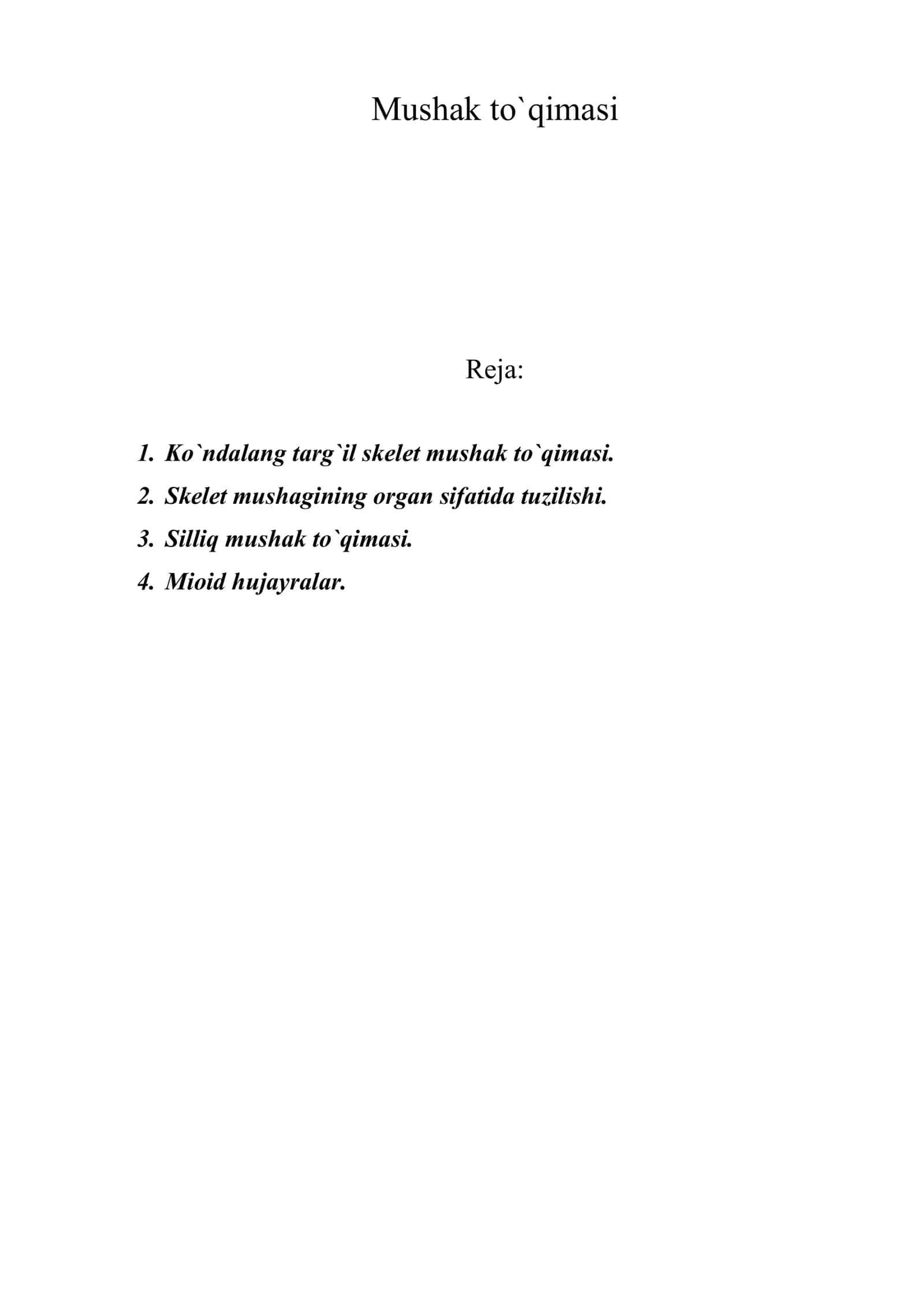 Mushak to`qimasi