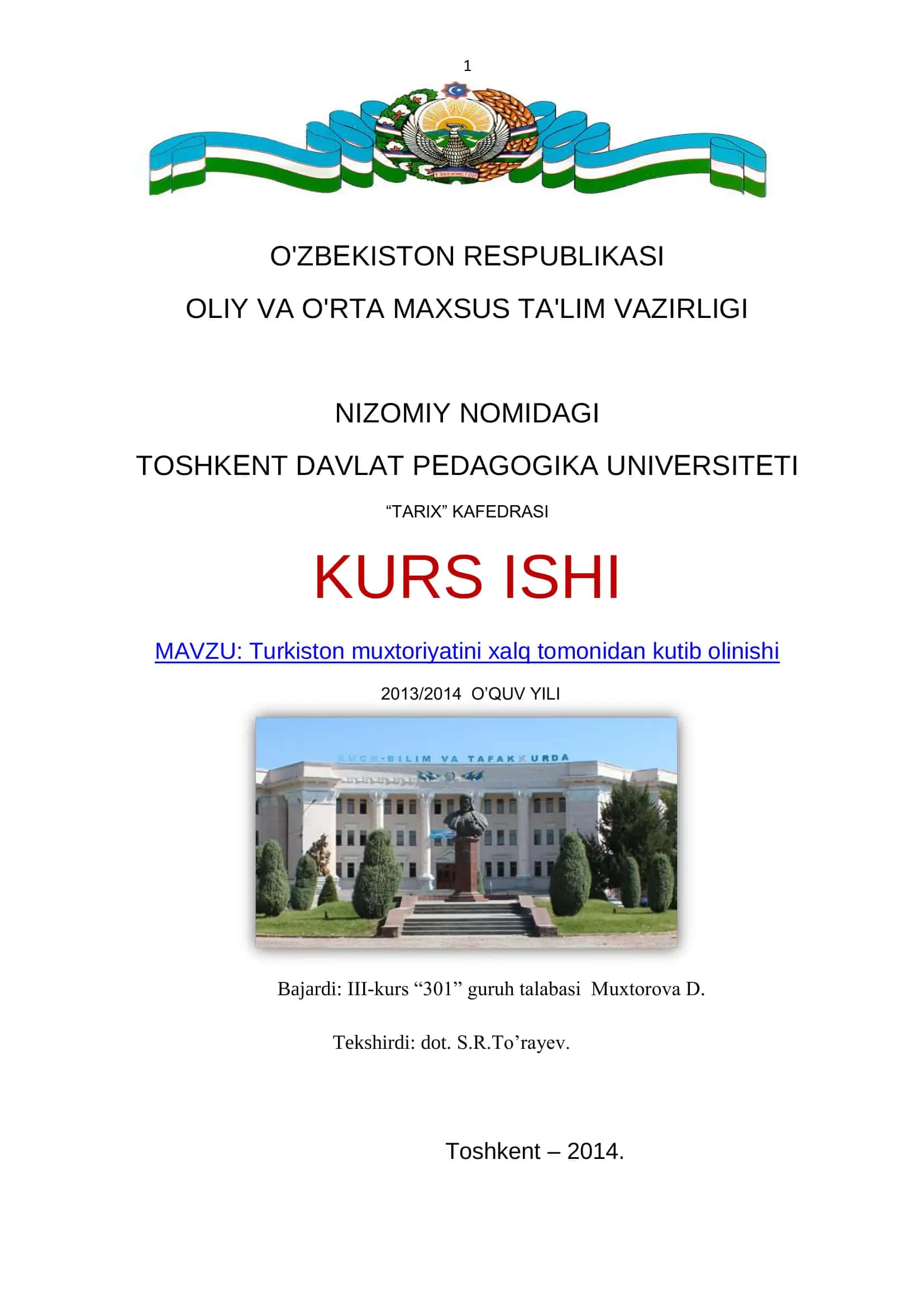 Turkiston muxtoriyatini xalq tomonidan kutib olinishi