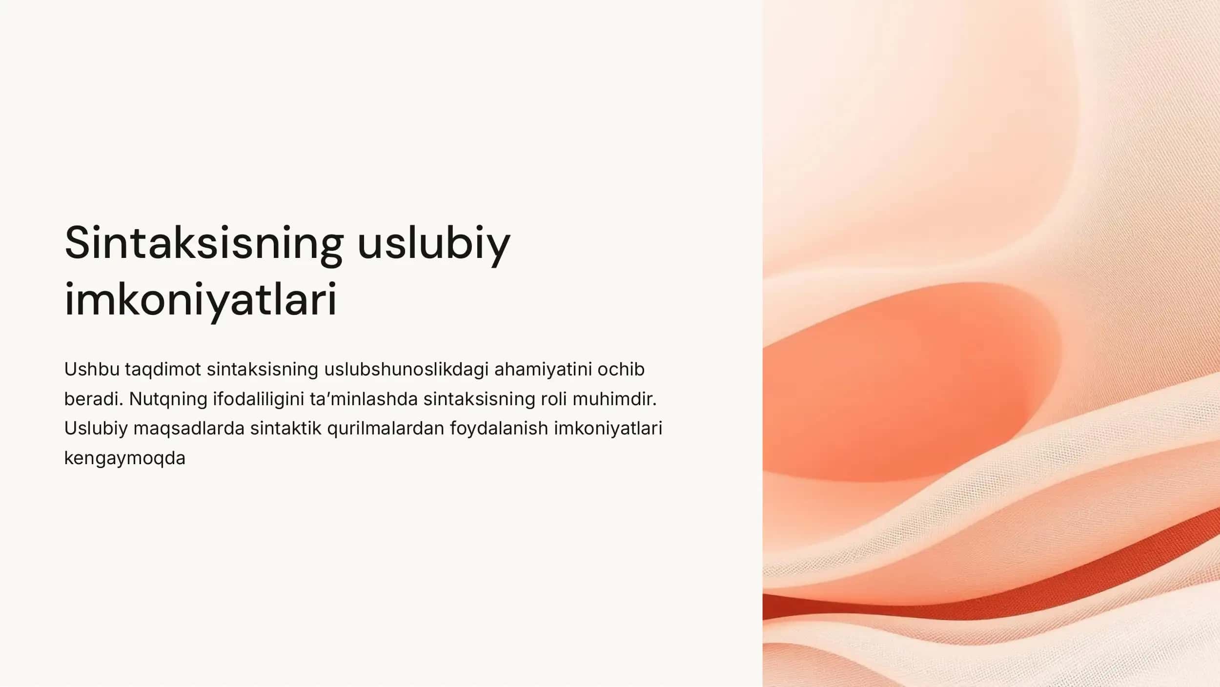 Sintaksisning uslubiy imkoniyatlari