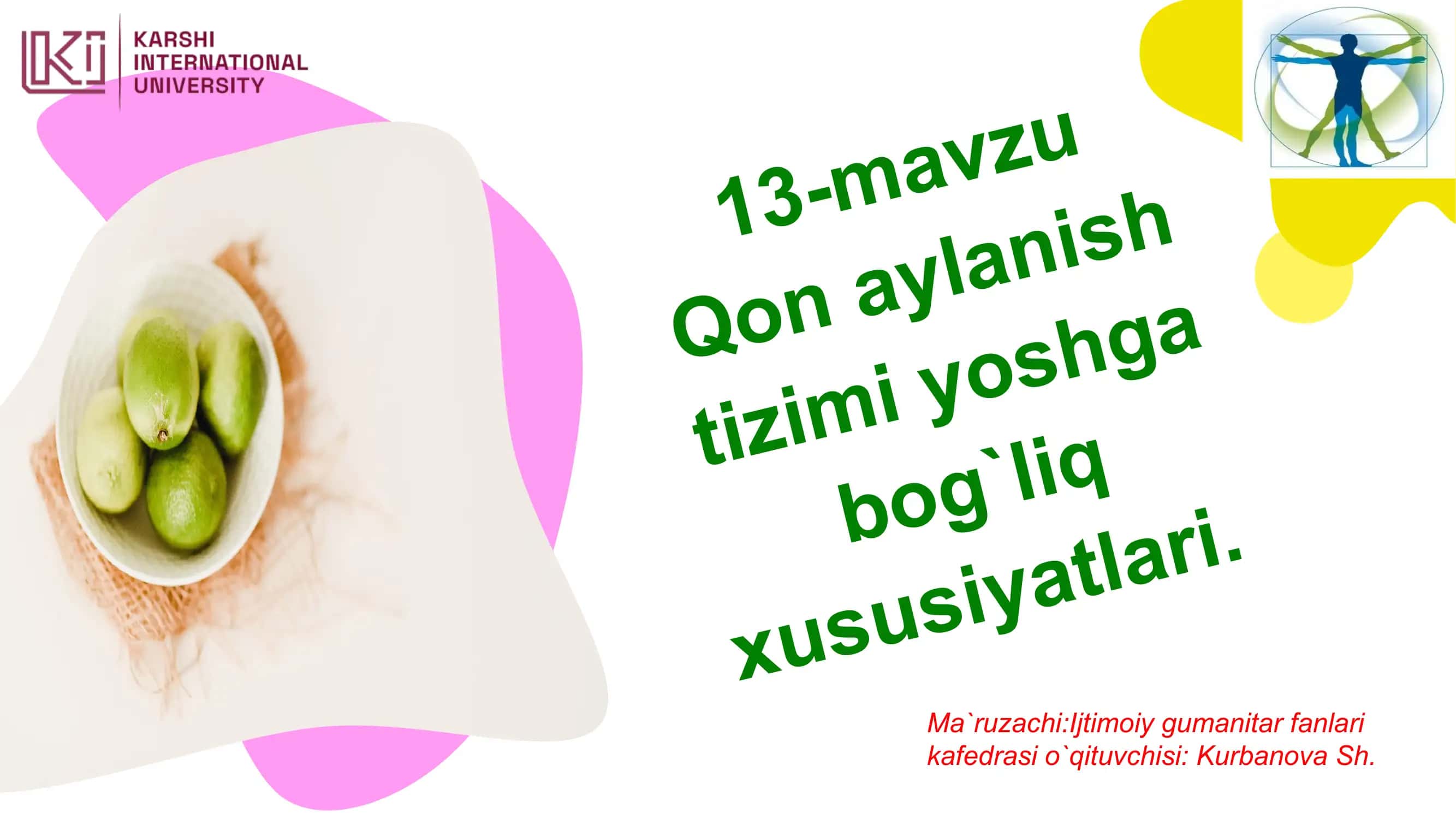 Qon aylanish tizimi yoshga bog'liq xususiyatlari