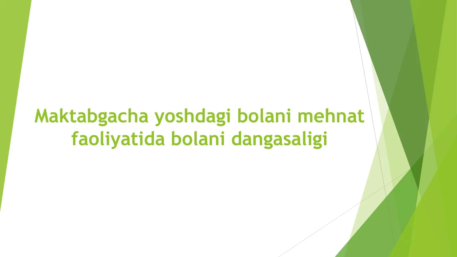 Maktabgacha yoshdagi bolani mehnat faoliyatida bolani dangasaligi