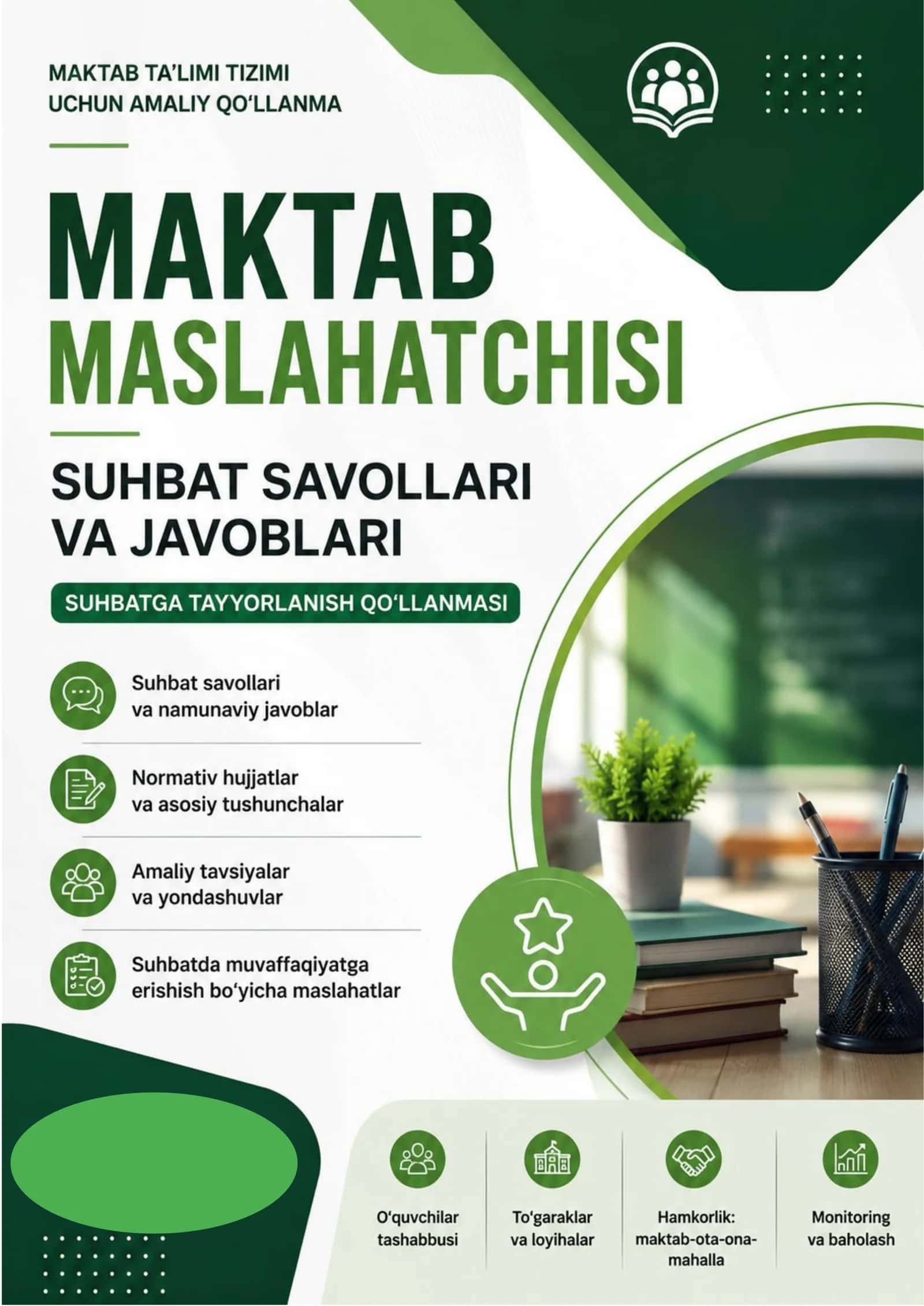 Maktab maslahatchisi Suhbat savollari va javoblari