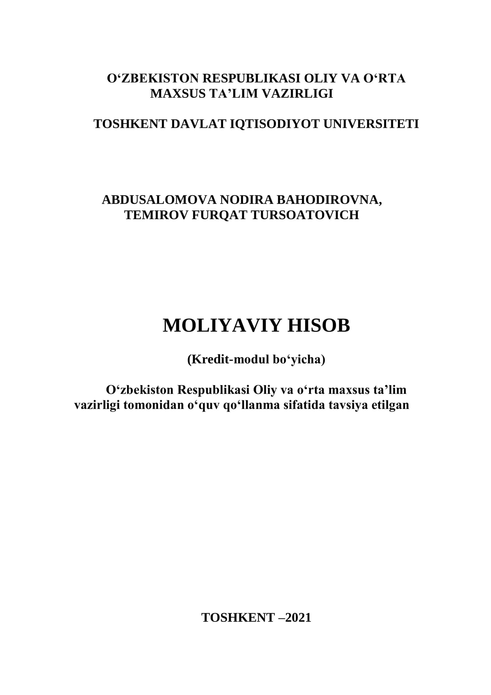 Moliyaviy hisob