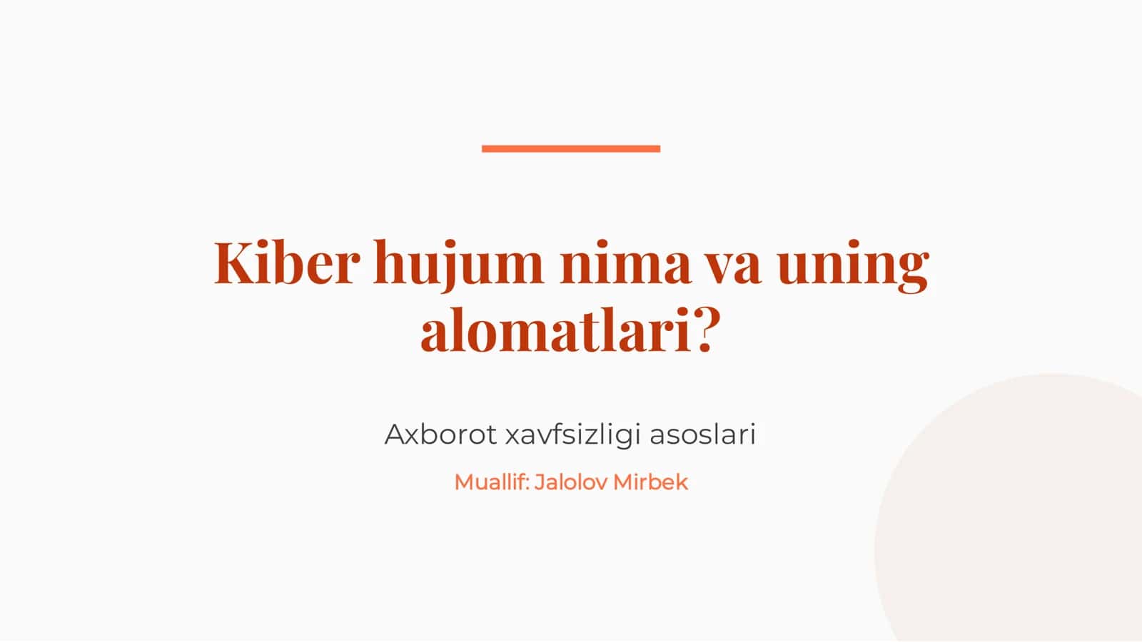 Kiber hujum nima va uning alomatlari?
