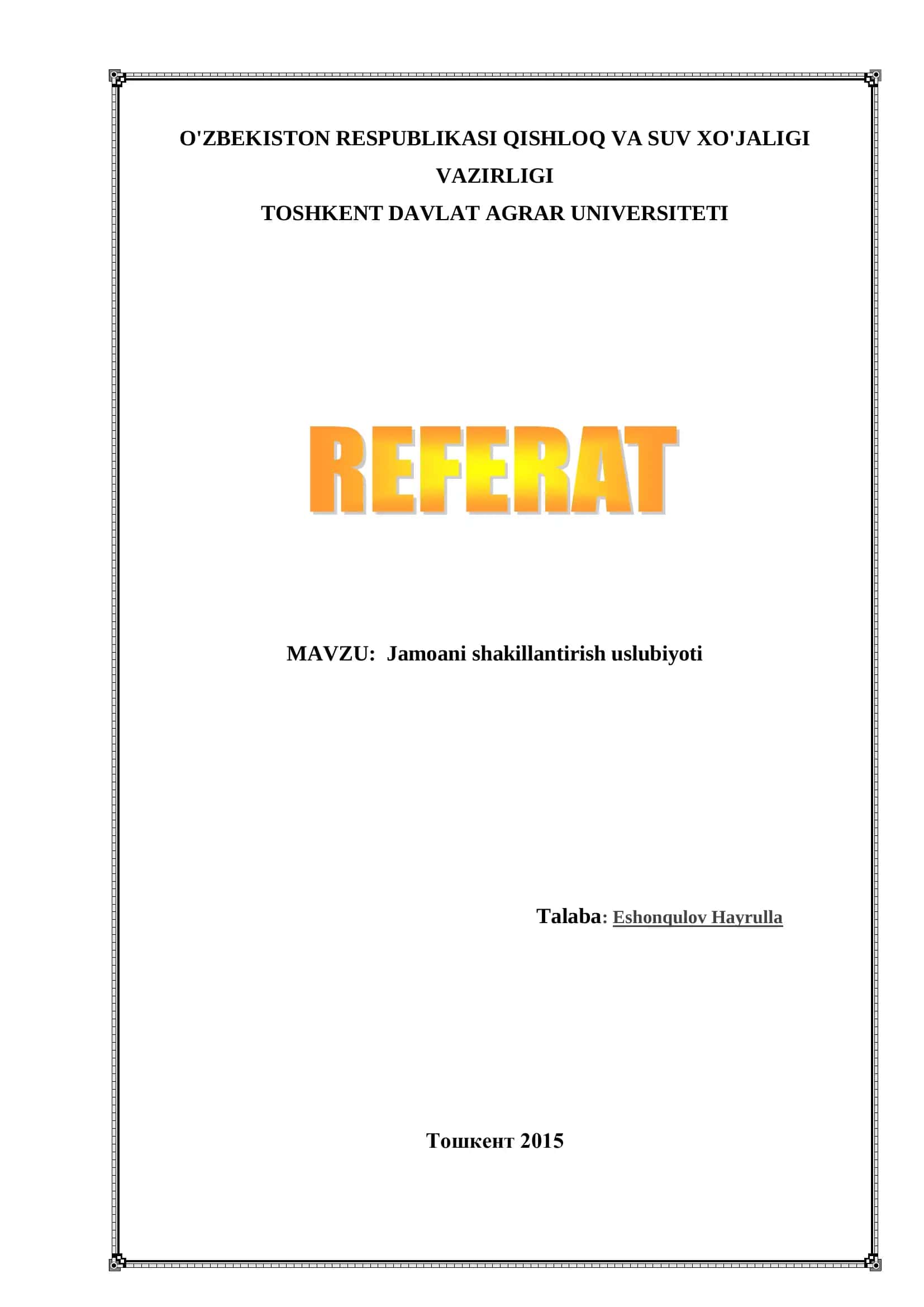 Jamoani shakillantirish uslubiyoti