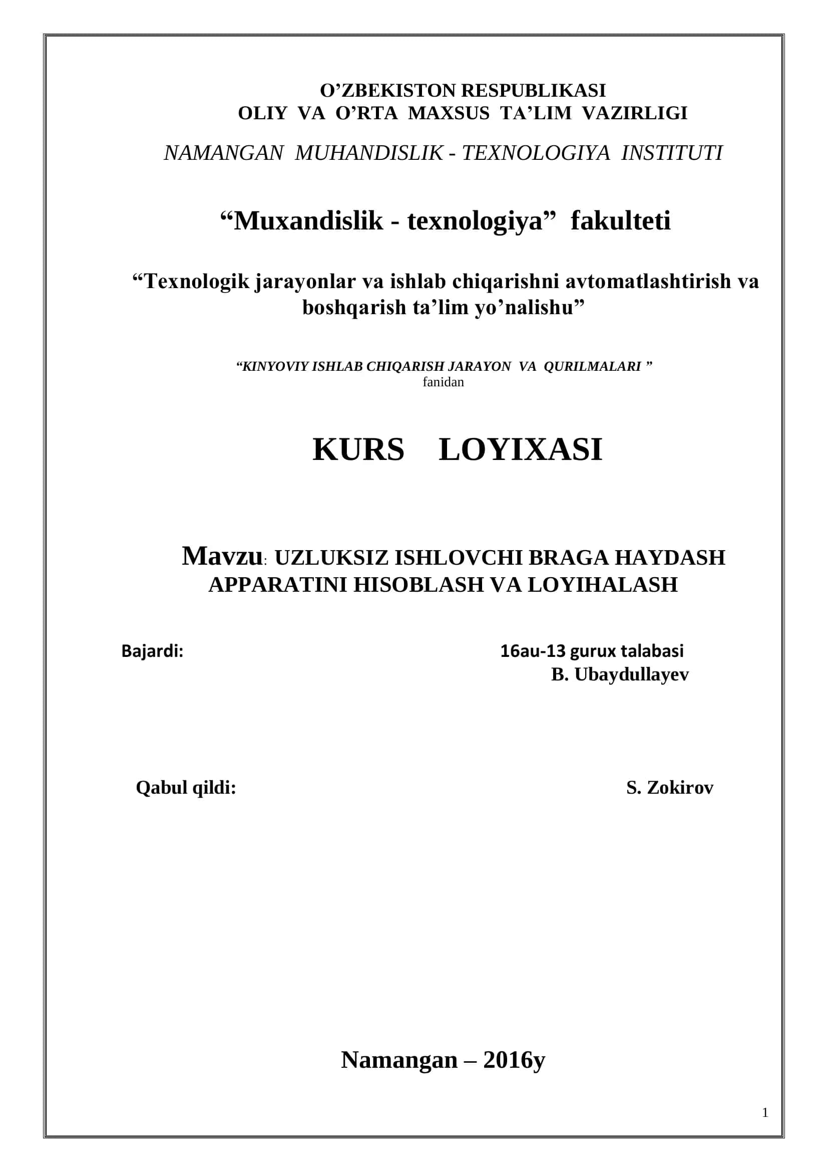 KINYOVIY ISHLAB CHIQARISH JARAYON VA QURILMALARI
