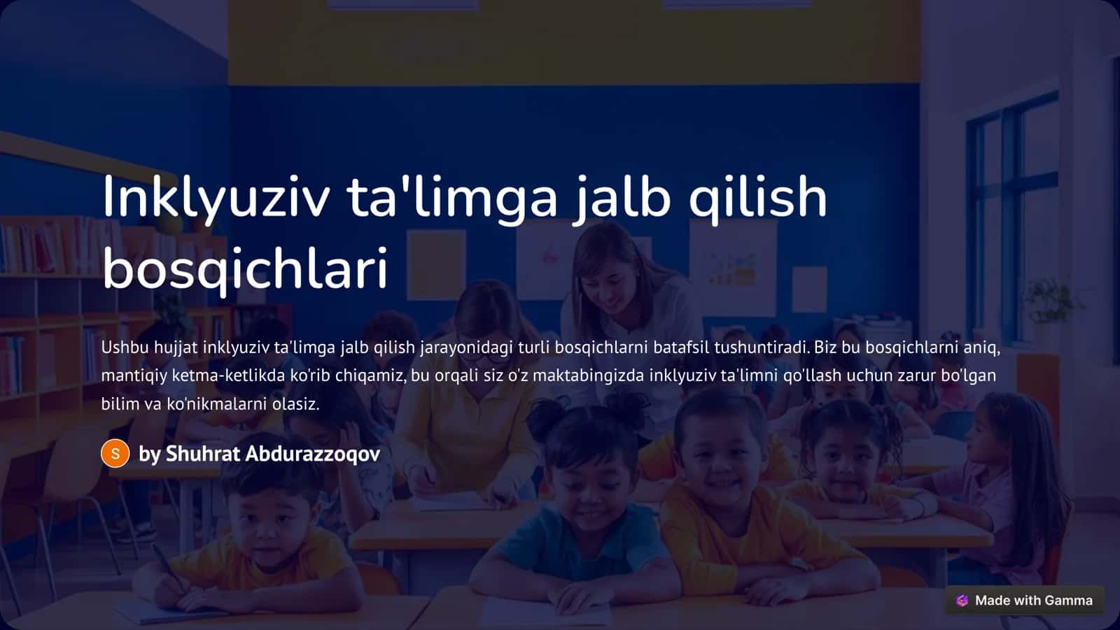 Inklyuziv ta'limga jalb qilish bosqichlari