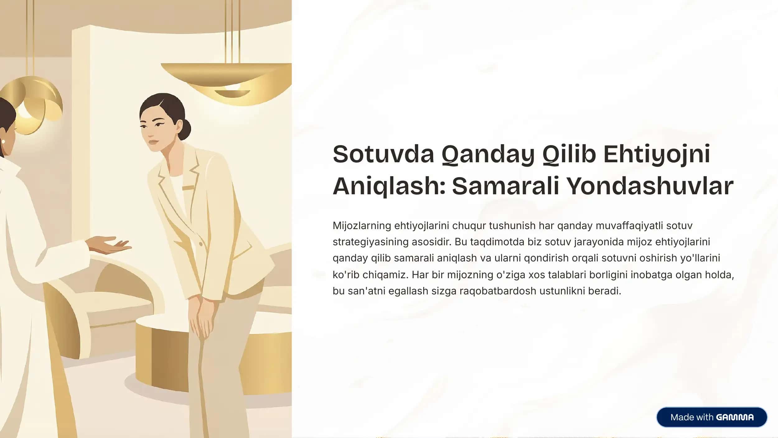 Sotuvda Qanday Qilib Ehtiyojni Aniqlash