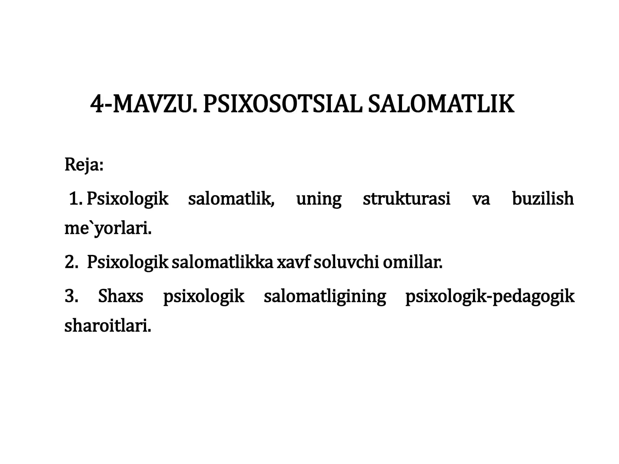 PSIXOSOTSIAL SALOMATLIK