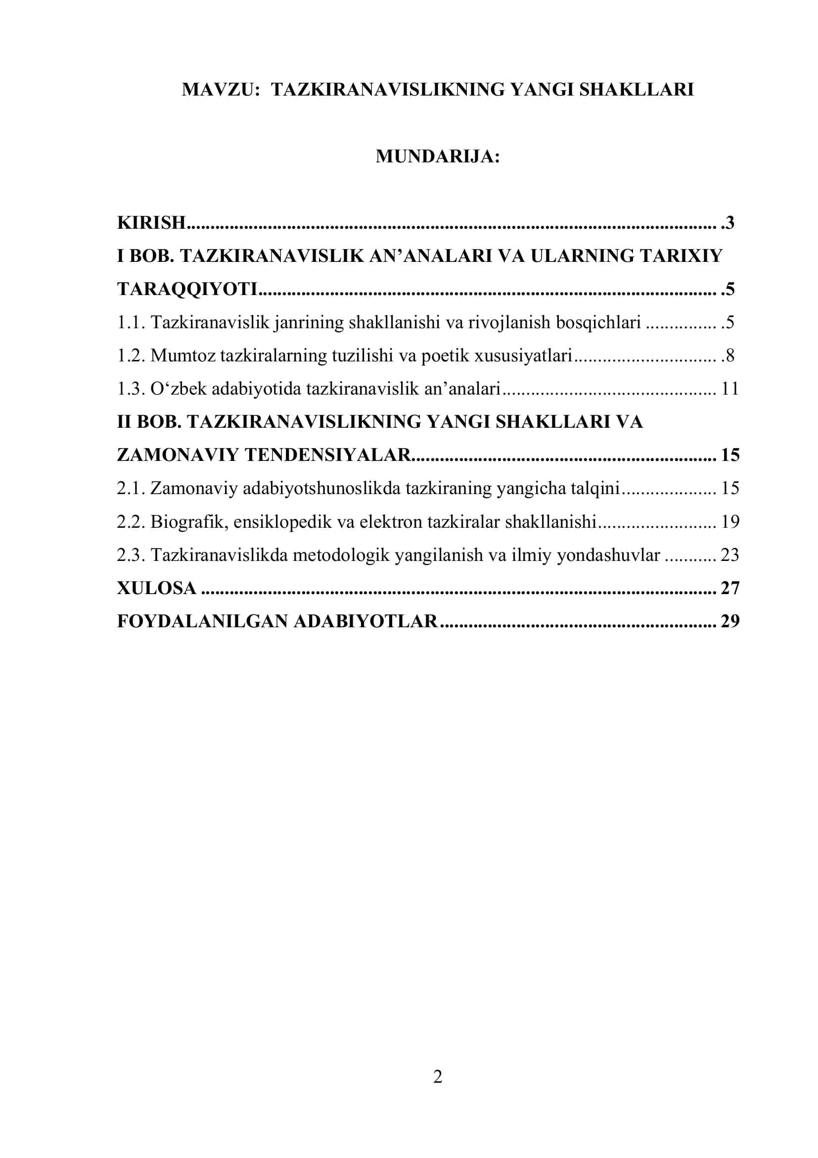 TAZKIRANAVISLIKNING YANGI SHAKLLARI