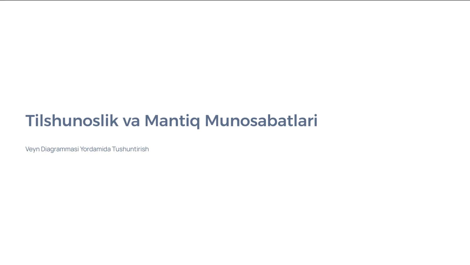 Tilshunoslik va Mantiq Munosabatlari