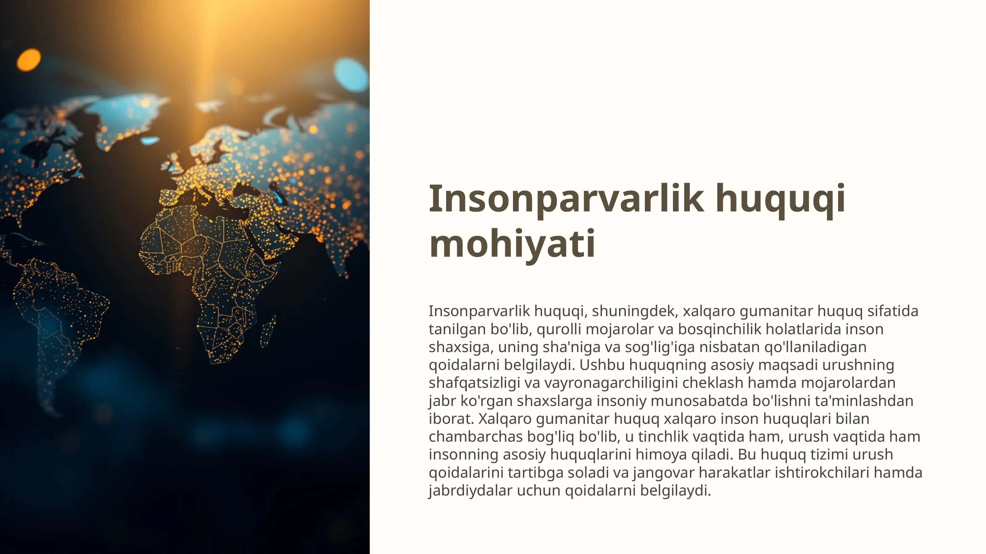 xalqaro insonparvarlik huquqining mohiyati