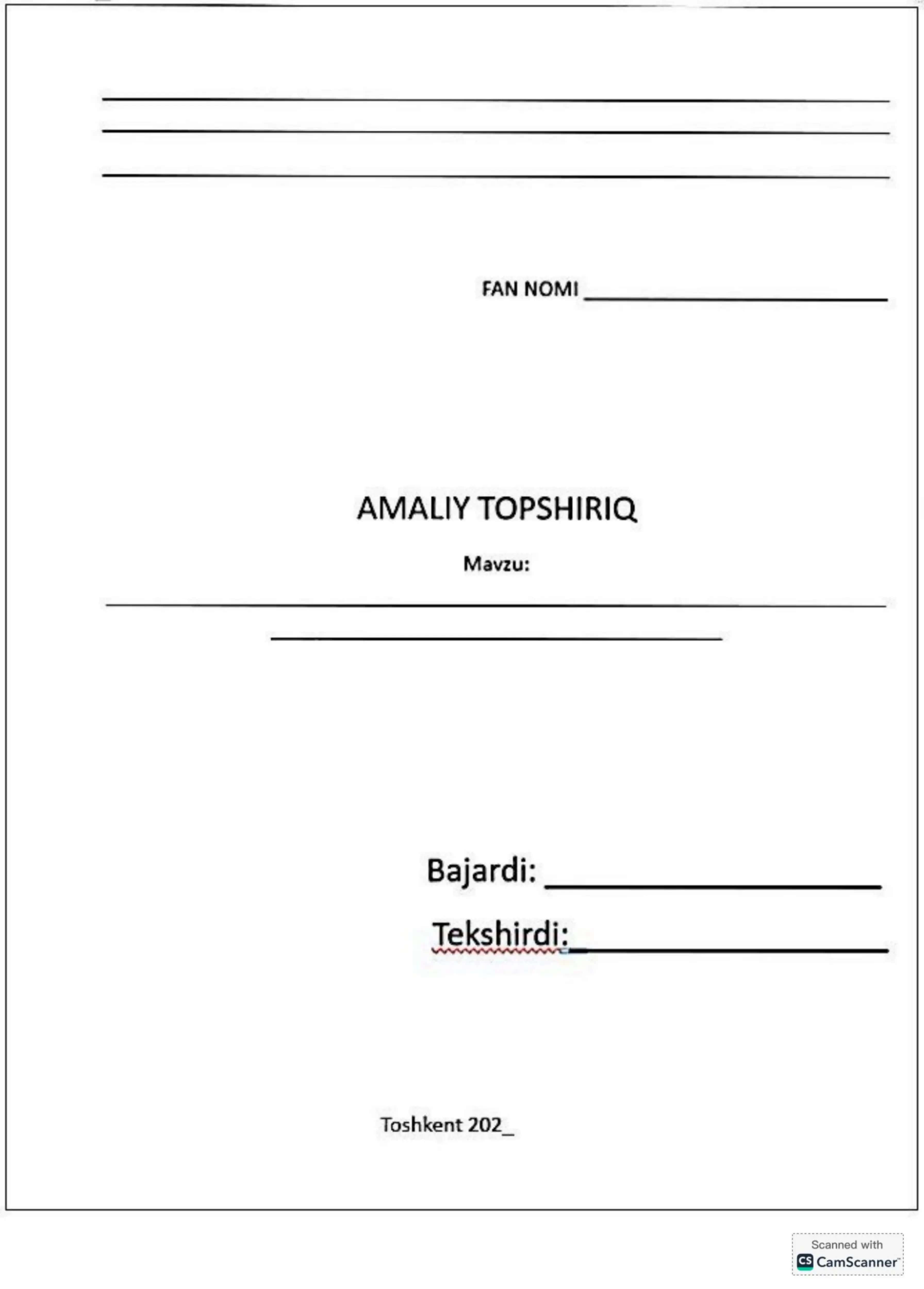 Tarmoq texnologiyalari asoslari – amaliy ish