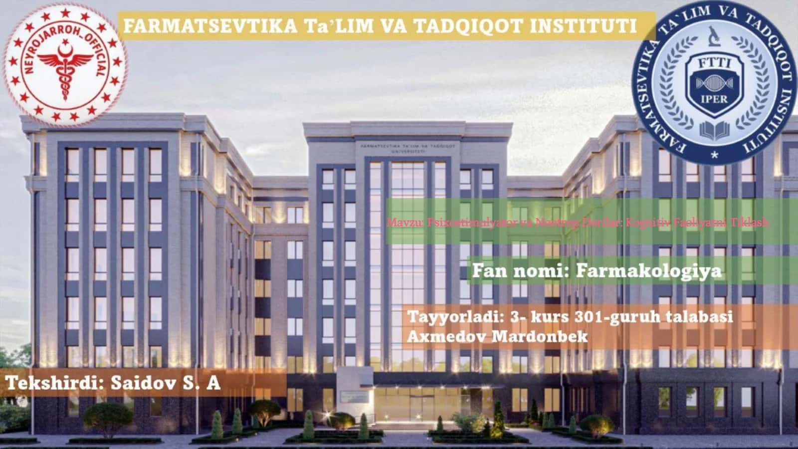 Psixostimulyator va Nootrop Dorilar: Kognitiv Faoliyatni Tiklash