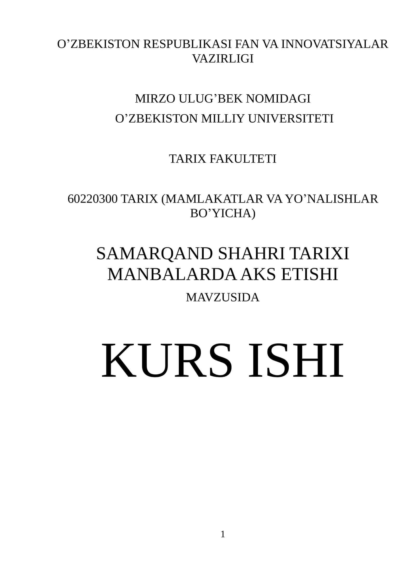 SAMARQAND SHAHRI TARIXI MANBALARDA AKS ETISHI