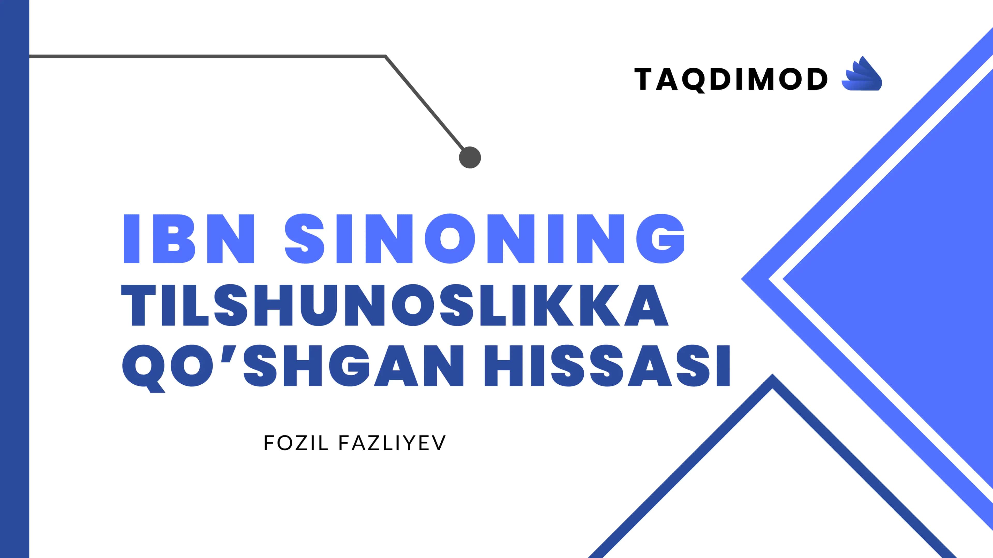 Ibn Sinoning Hayoti va Ijodi