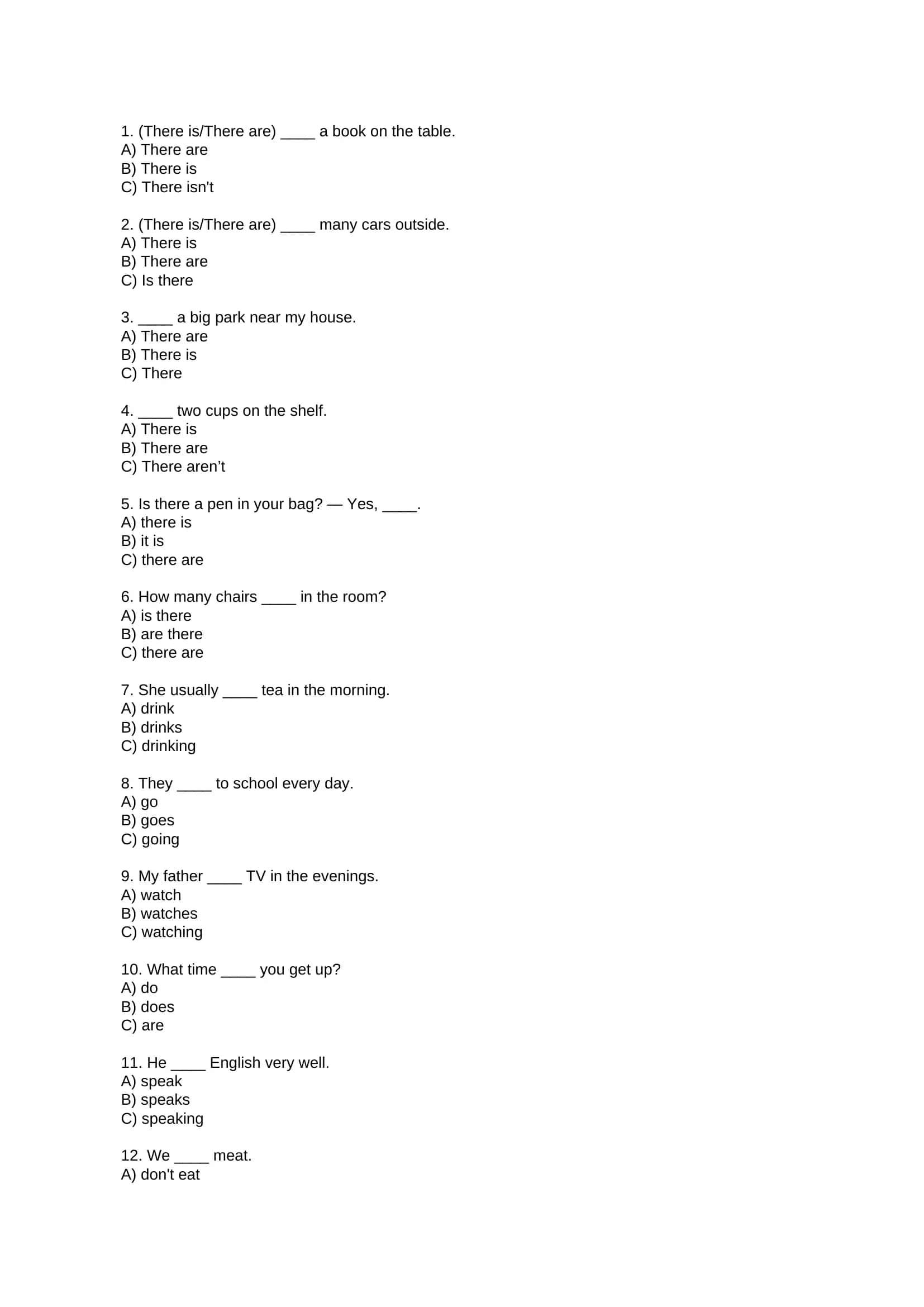 English Grammar Test
