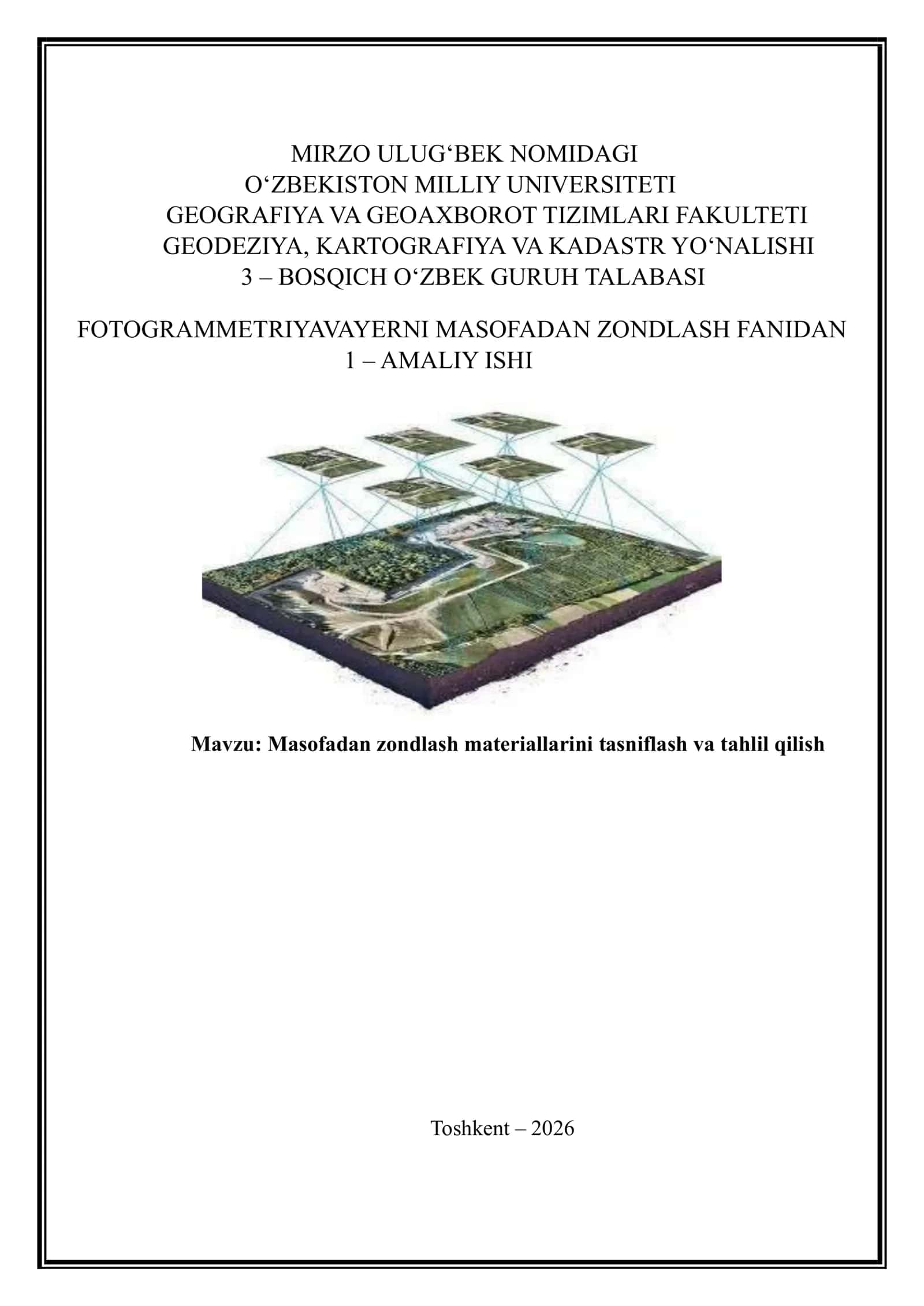 Masofadan zondlash materiallarini tasniflash va tahlil qilish