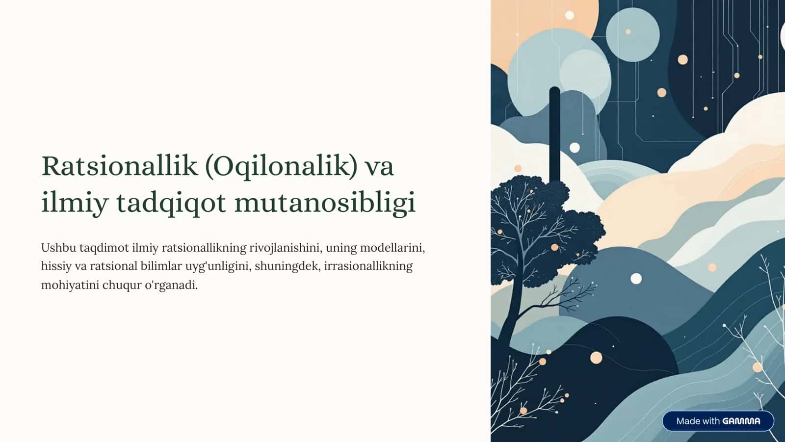 Ratsionallik (Oqilonalik) va ilmiy tadqiqot mutanosibligi