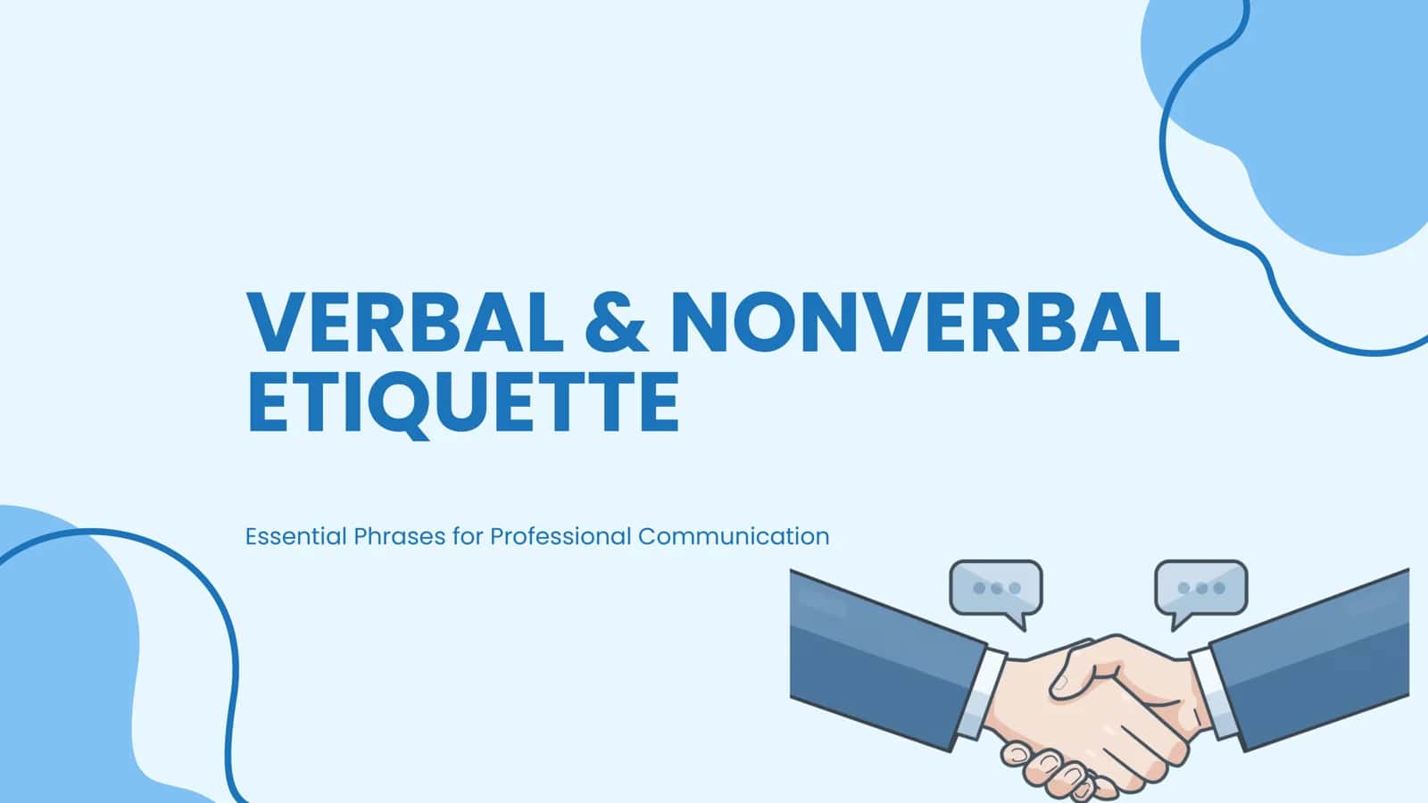 VERBAL & NONVERBAL ETIQUETTE