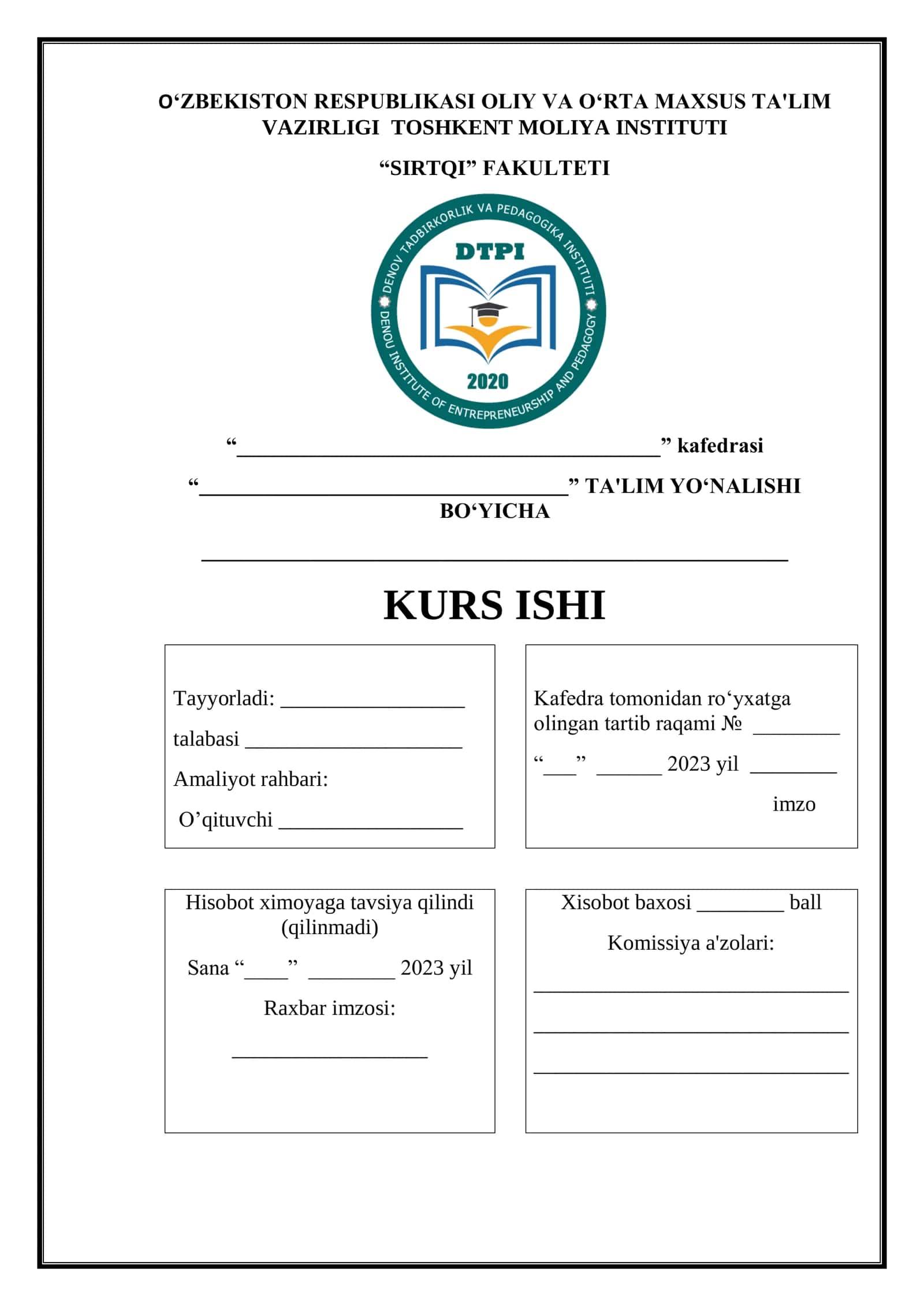 Qimmatli qog’ozlar hisobi KURS ISHI