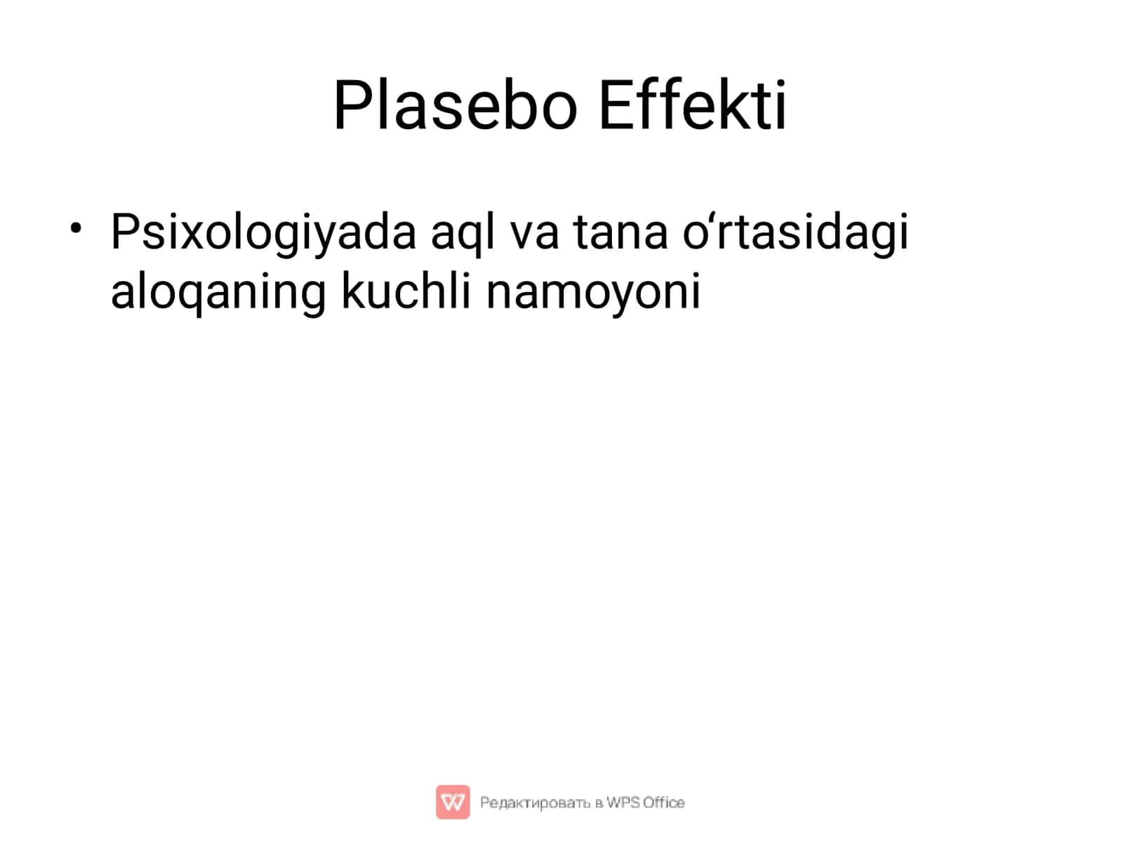 Plasebo Effekti