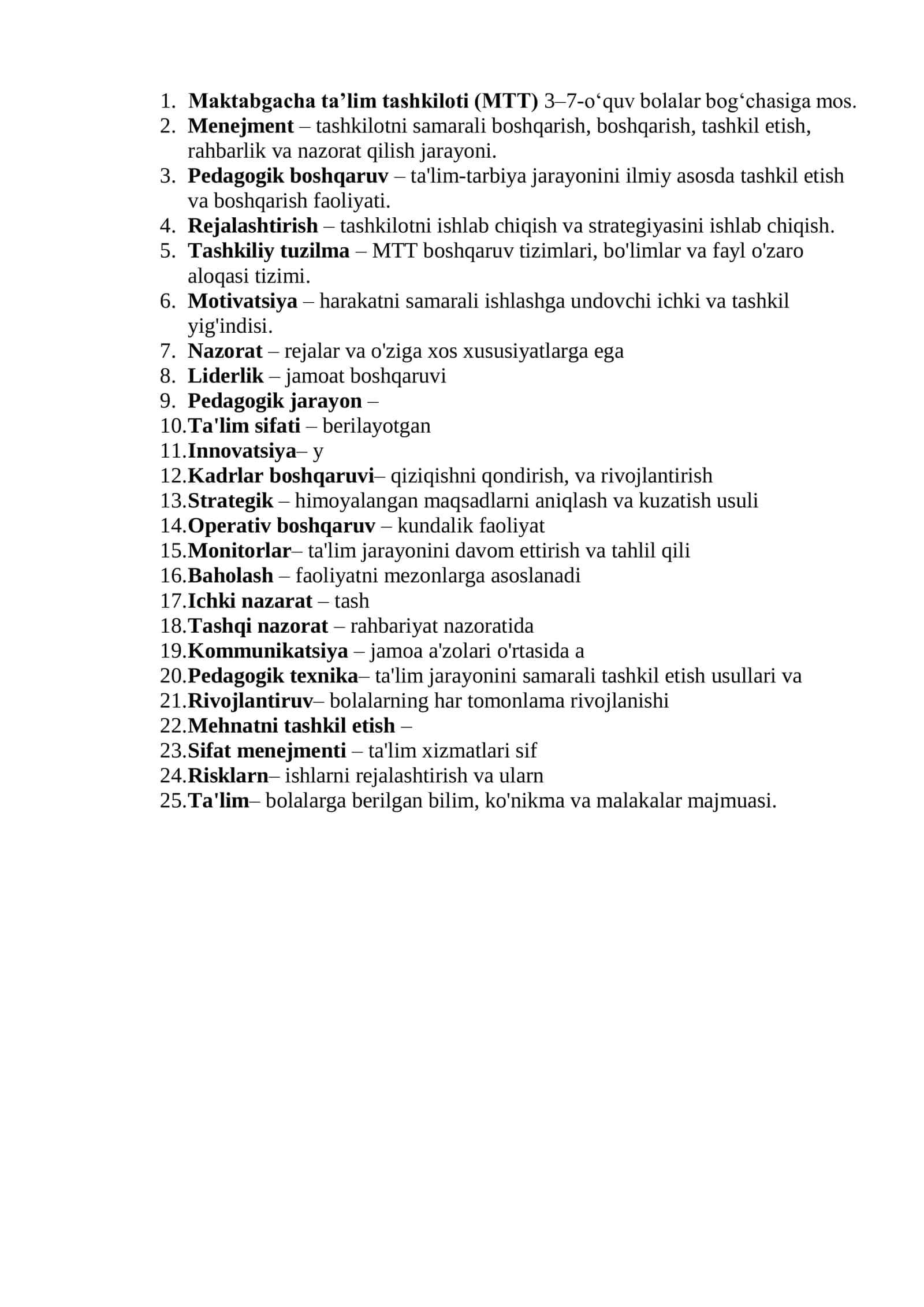Maktabgacha taʼlim tashkiloti (MTT) 3–7-oʻquv bolalar bogʻchasiga mos