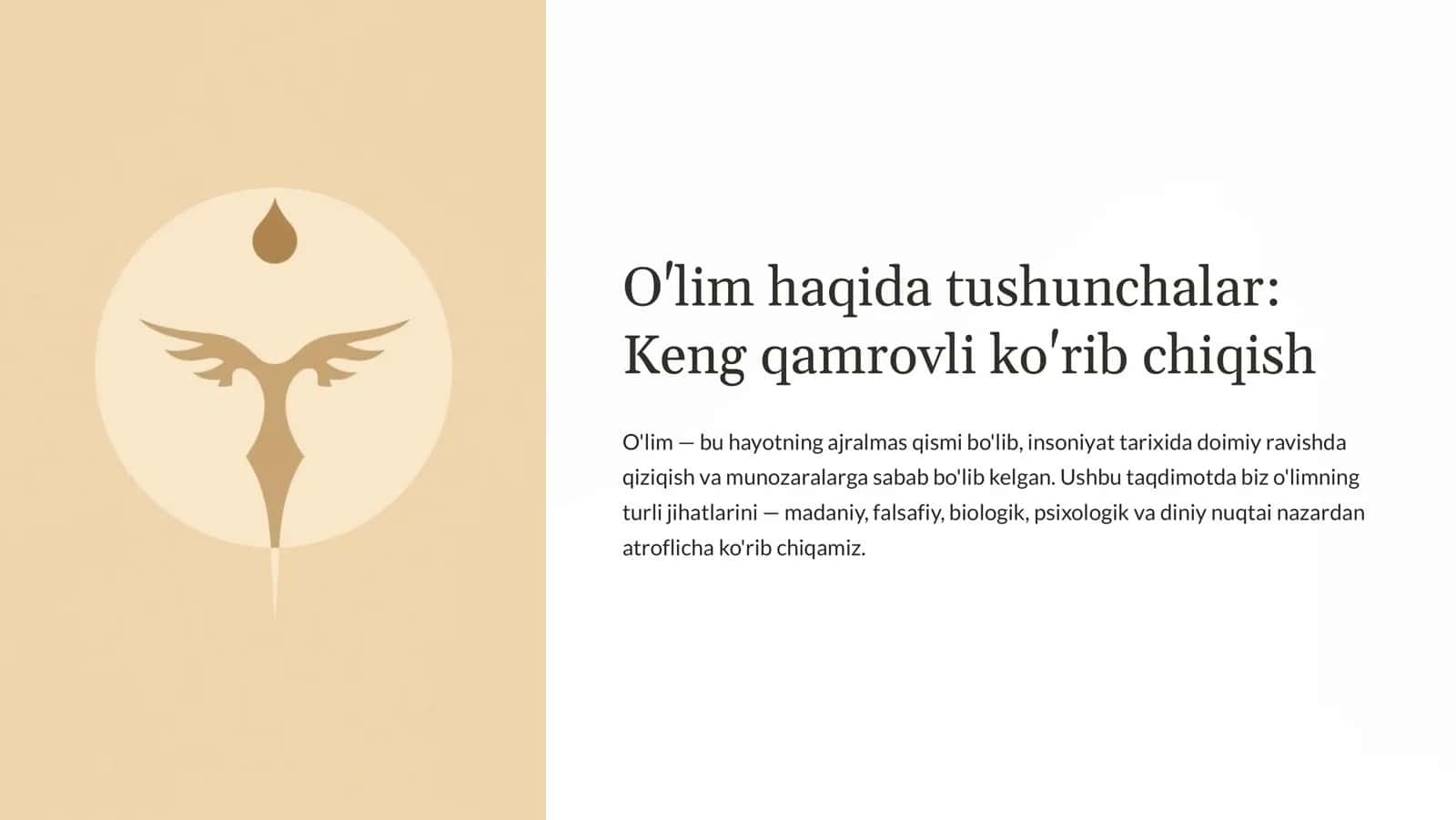 O'lim haqida tushunchalar