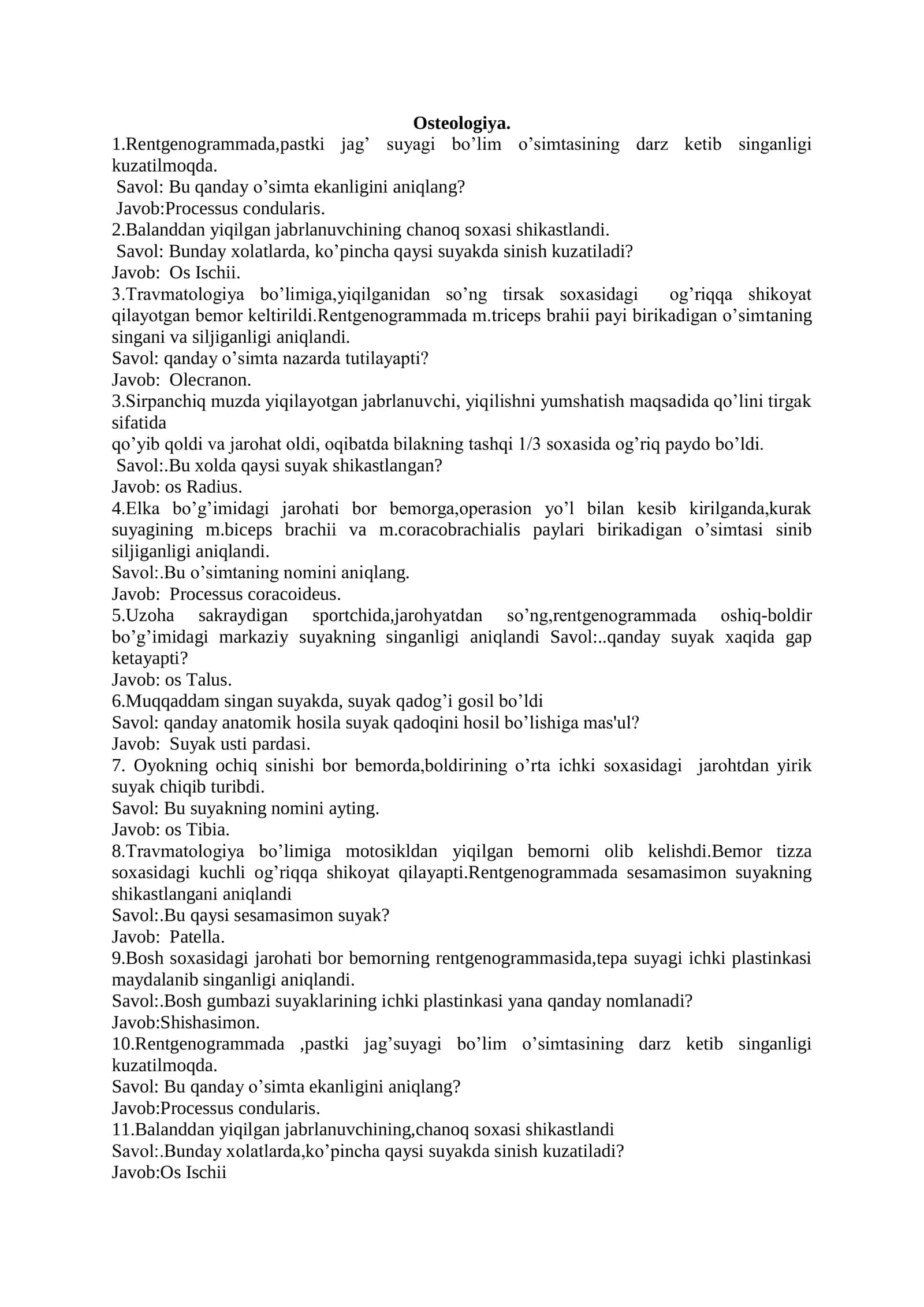 Osteologiya-masalalar-Anatomiya (To'liq versiya)