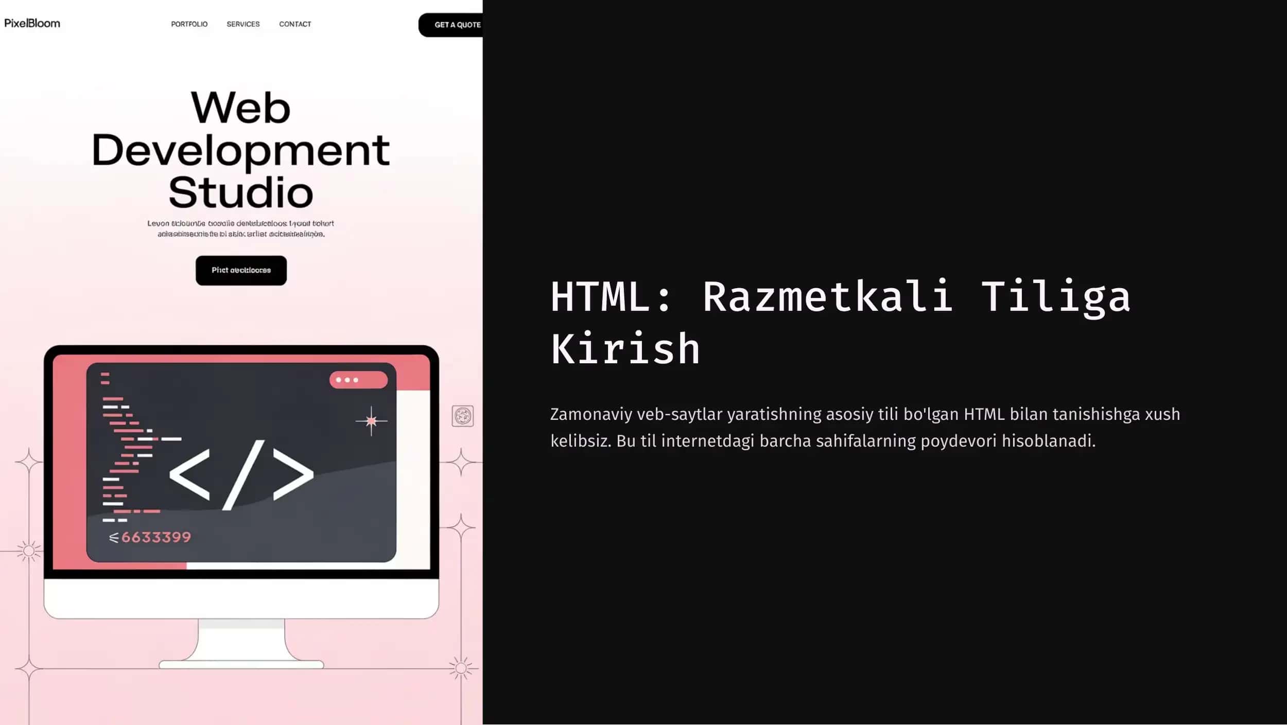 HTML: Razmetkali Tiliga kirish