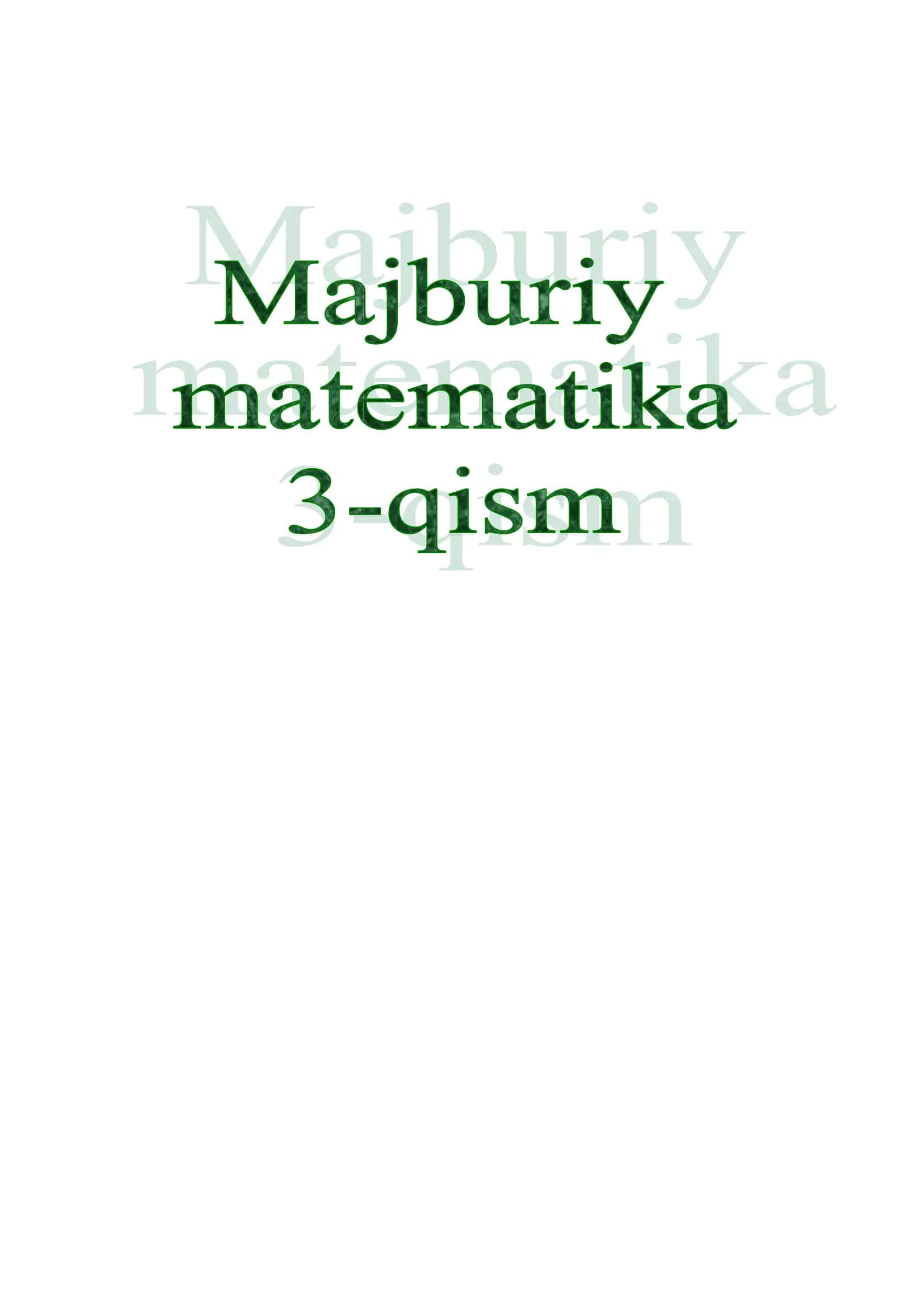 Majburiy matematikadan testlar