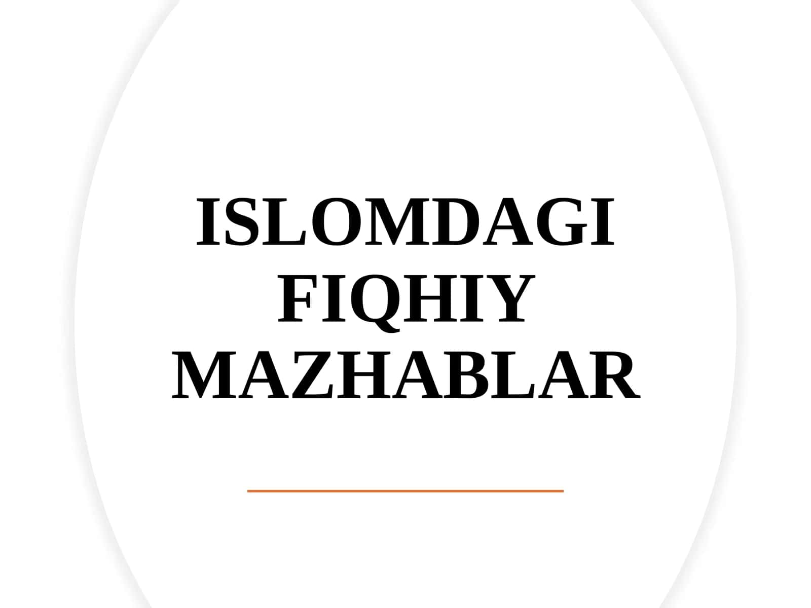 Islomdagi Fiqhiy Mazhablar