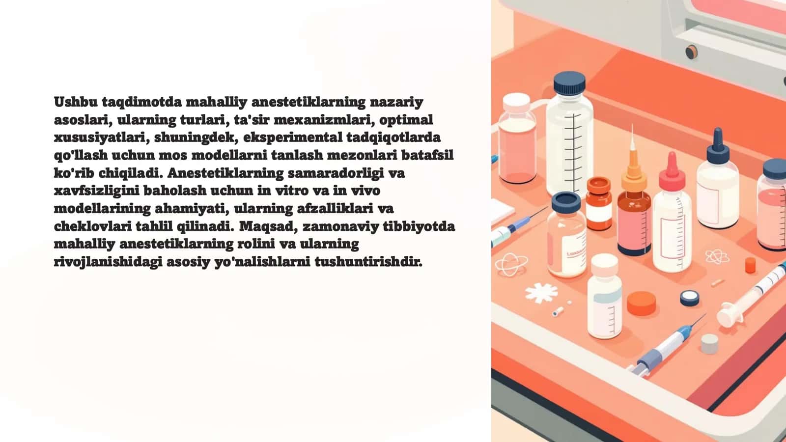 Mahalliy Anestetiklar: Tanlash va Qo'llash Modellari