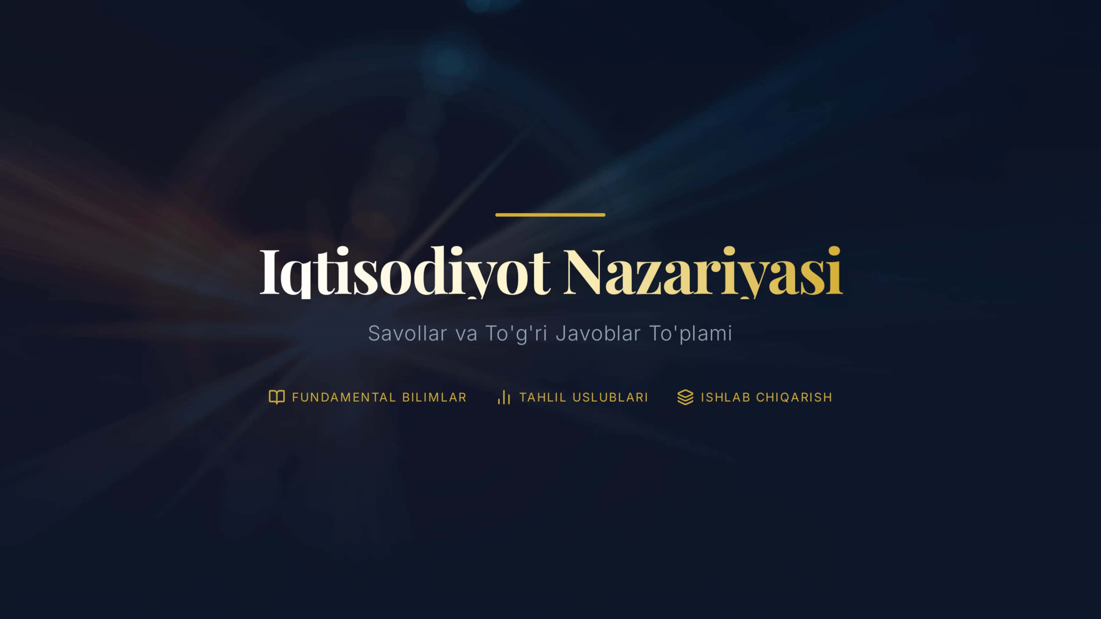 IQTISODIYOT NAZARIYASI VA ASOSIY TUSHUNCHALAR.TAQDIMOT.