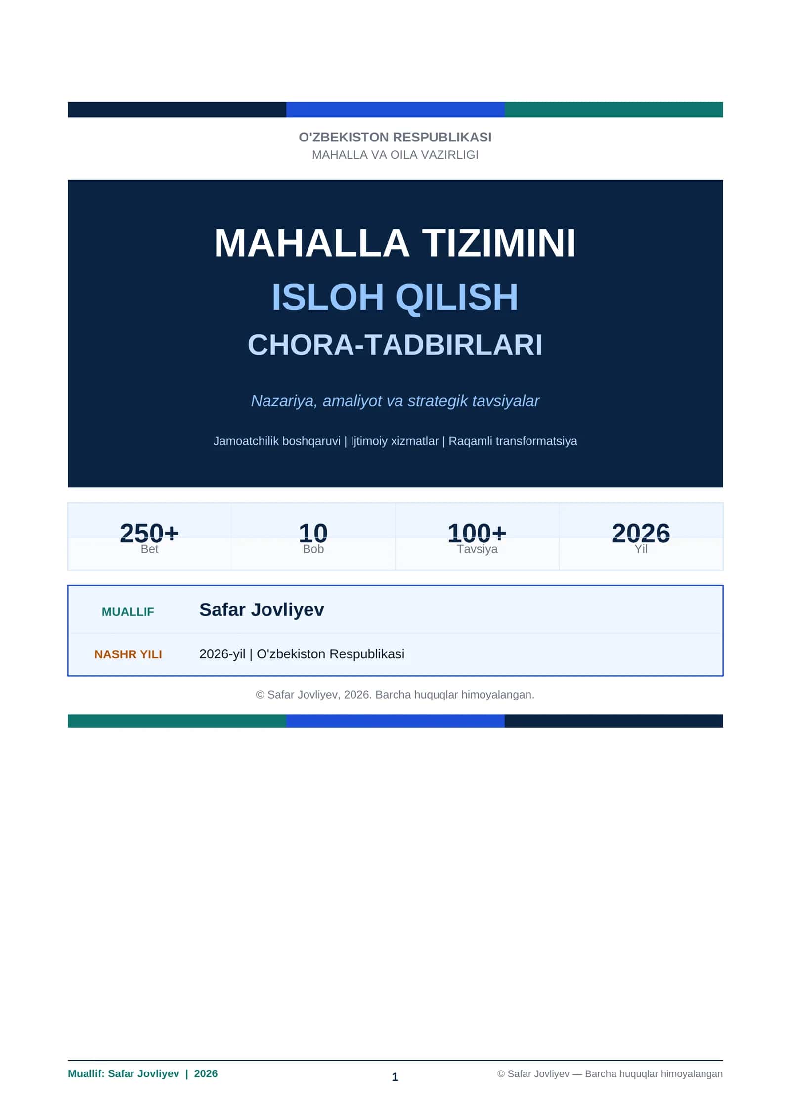 Mahalla Tizimini Ishloh Qilish