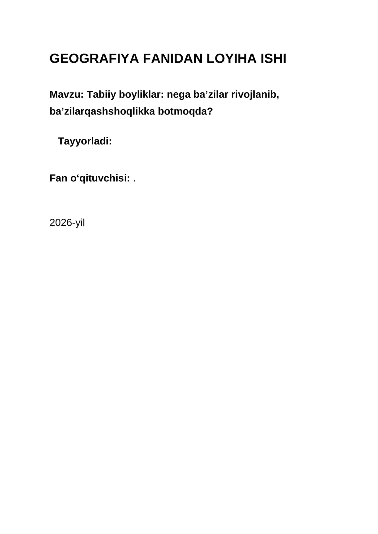 Tabiiy boyliklar