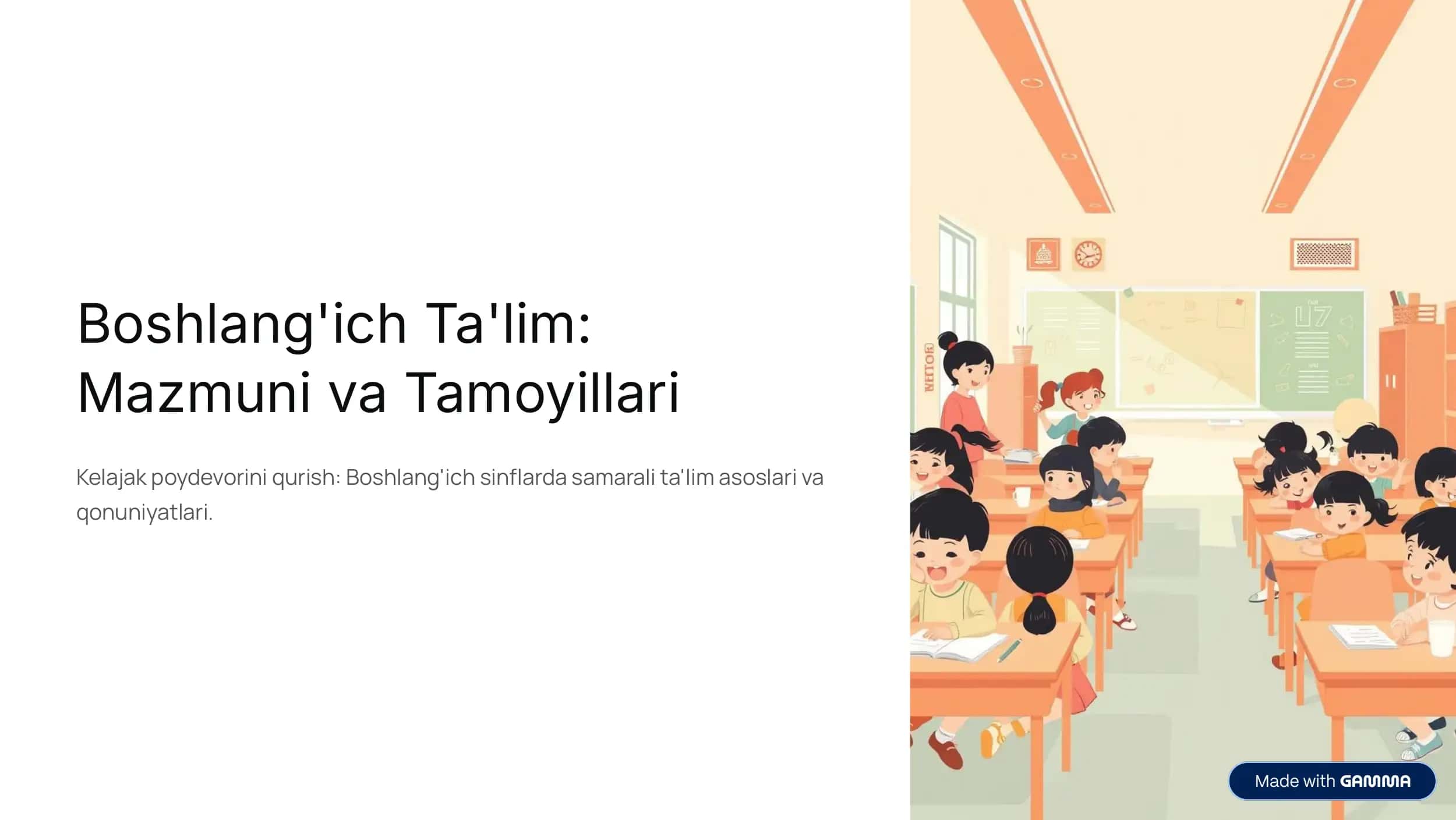 Boshlang'ich Ta'lim Mazmuni va Tamoyillari