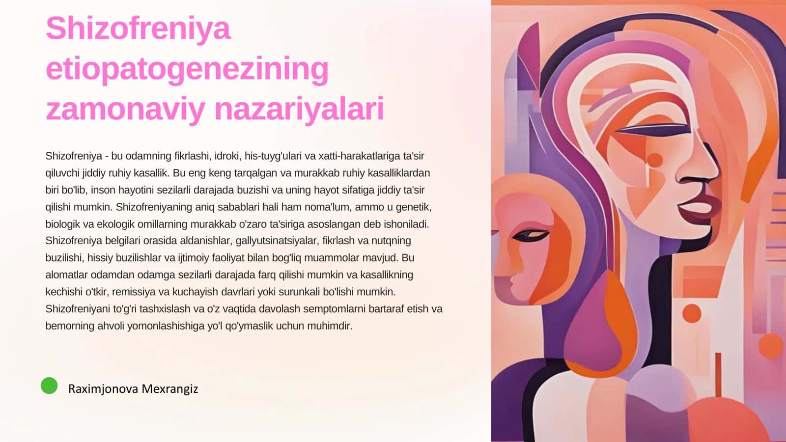 Shizofreniya etiopatogenezining zamonaviy nazariyalari